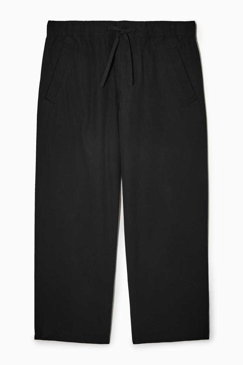 Wide-Leg Drawstring Trousers