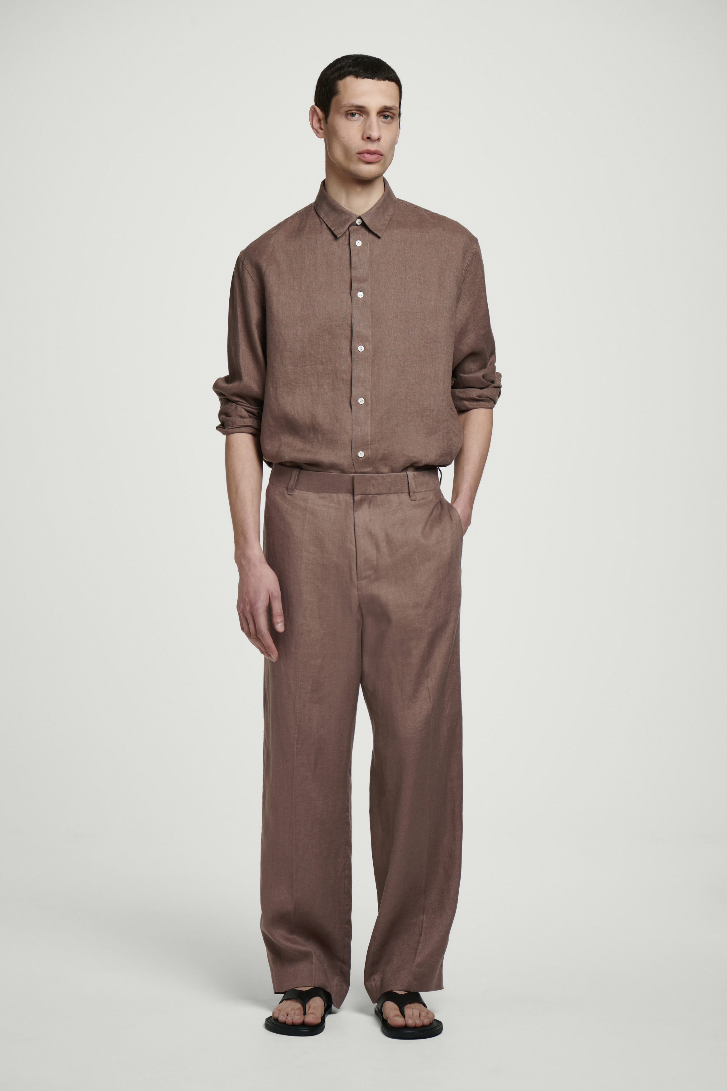 RELAXED LINEN SHIRT - PEACH | COS