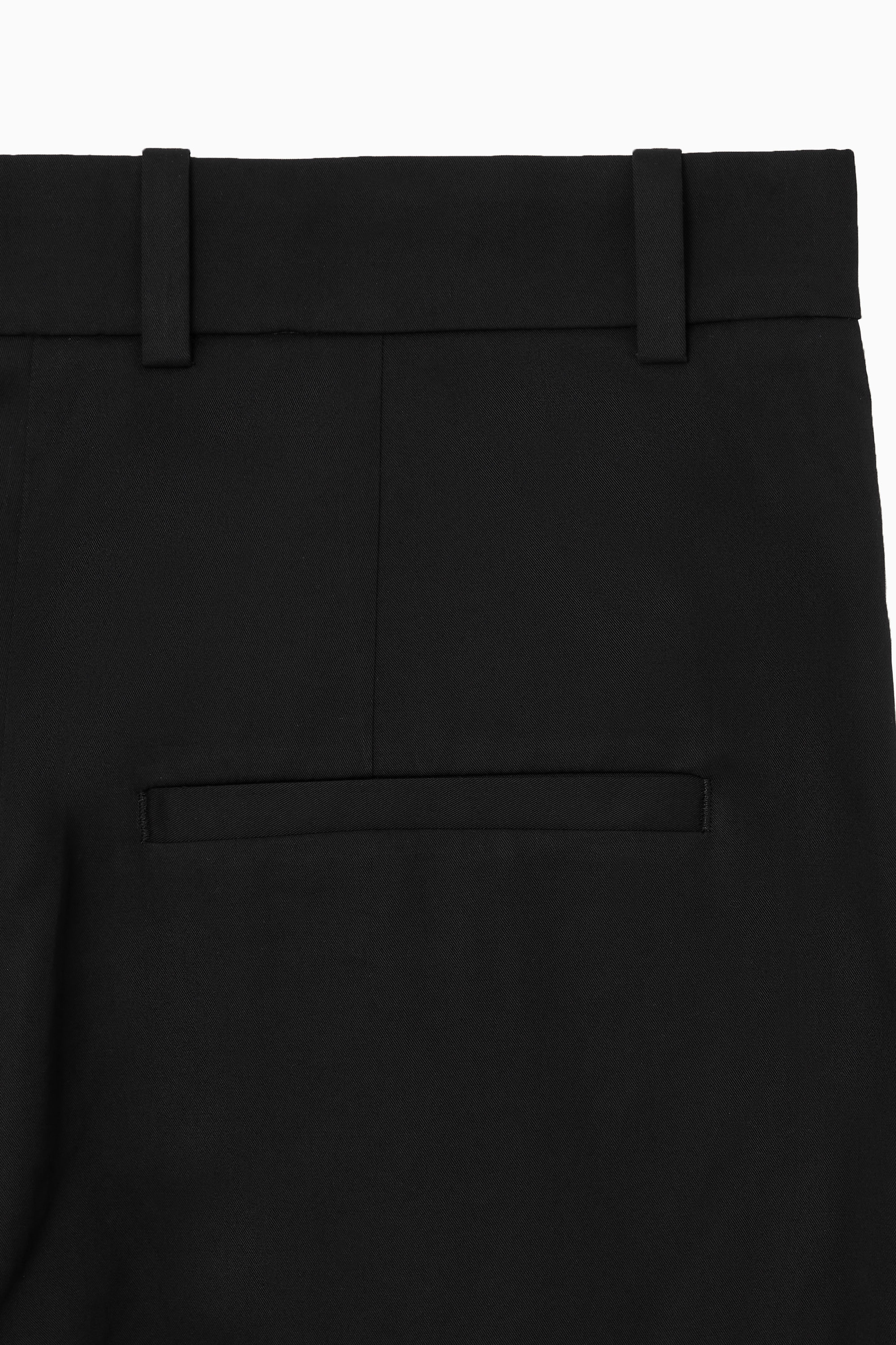 RELAXED COTTON WIDE-LEG TROUSERS - BLACK RELAXED COTTON WIDE-LEG TROUSERS - BLACK