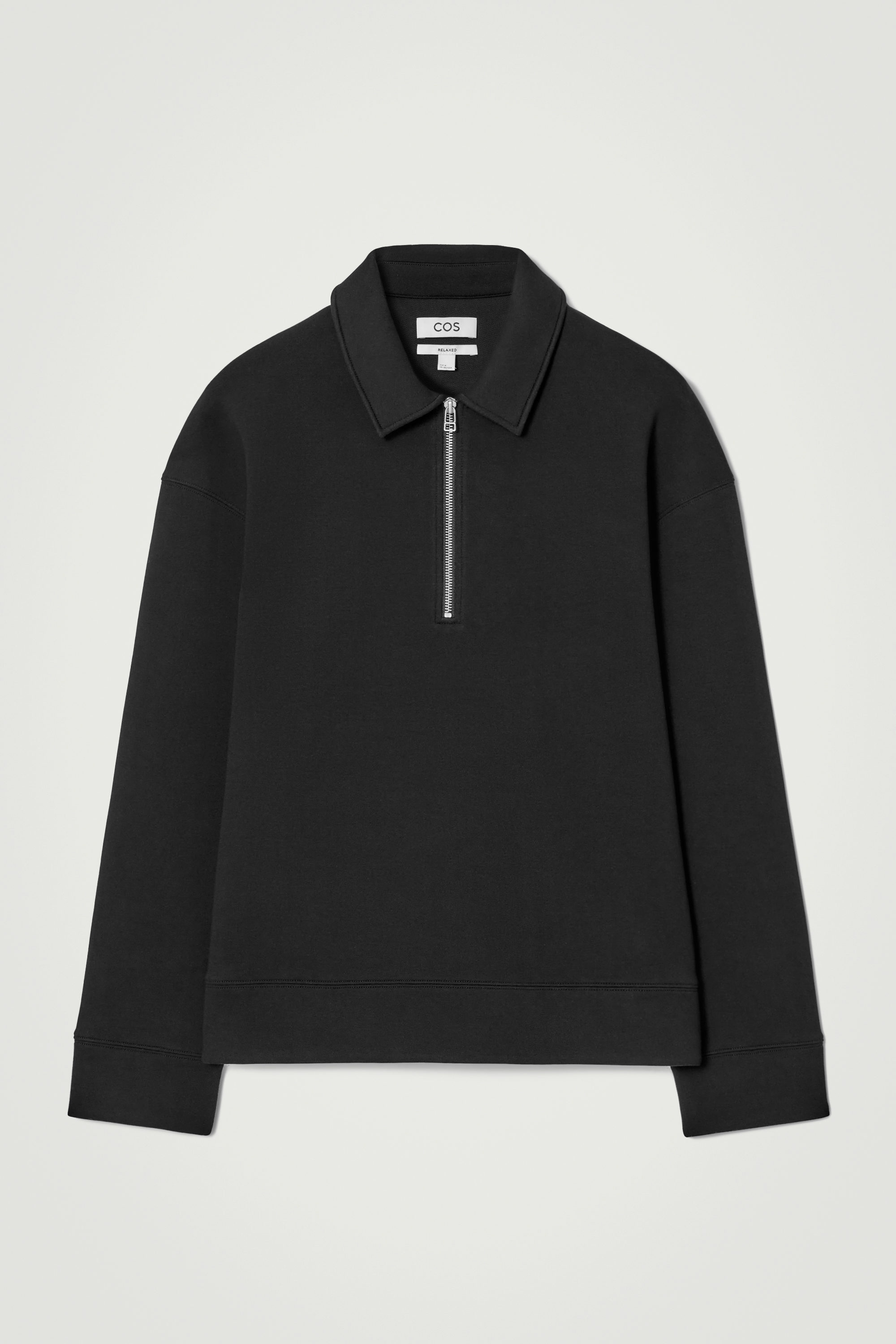 COS｜ポロシャツ（RELAXED）｜ブラック RELAXED-FIT KNITTED POLO SHIRT リラックスフィット ニット
