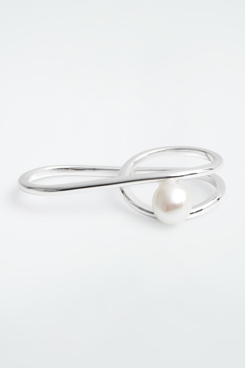Coiled Freshwater Pearl Double Ring