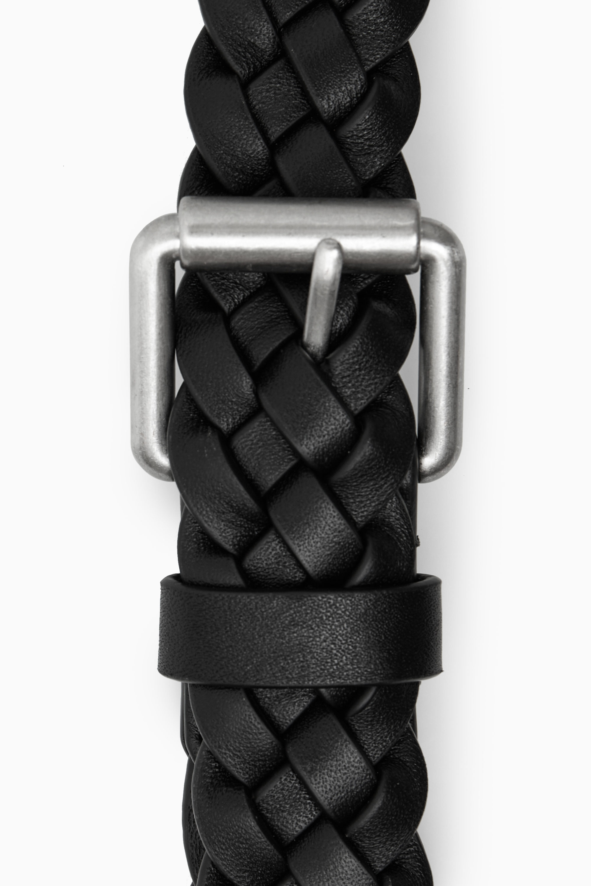 SLIM WOVEN LEATHER BELT - BLACK | COS