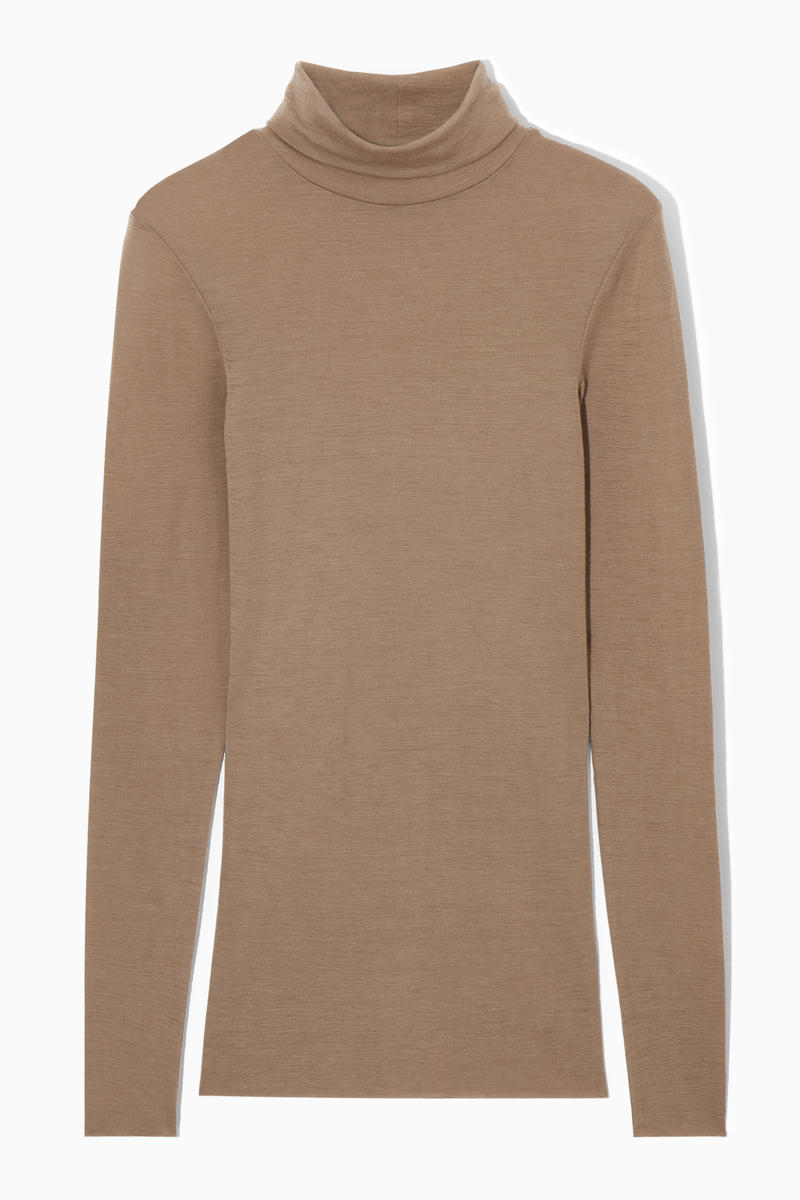 Merino Wool Turtleneck Top