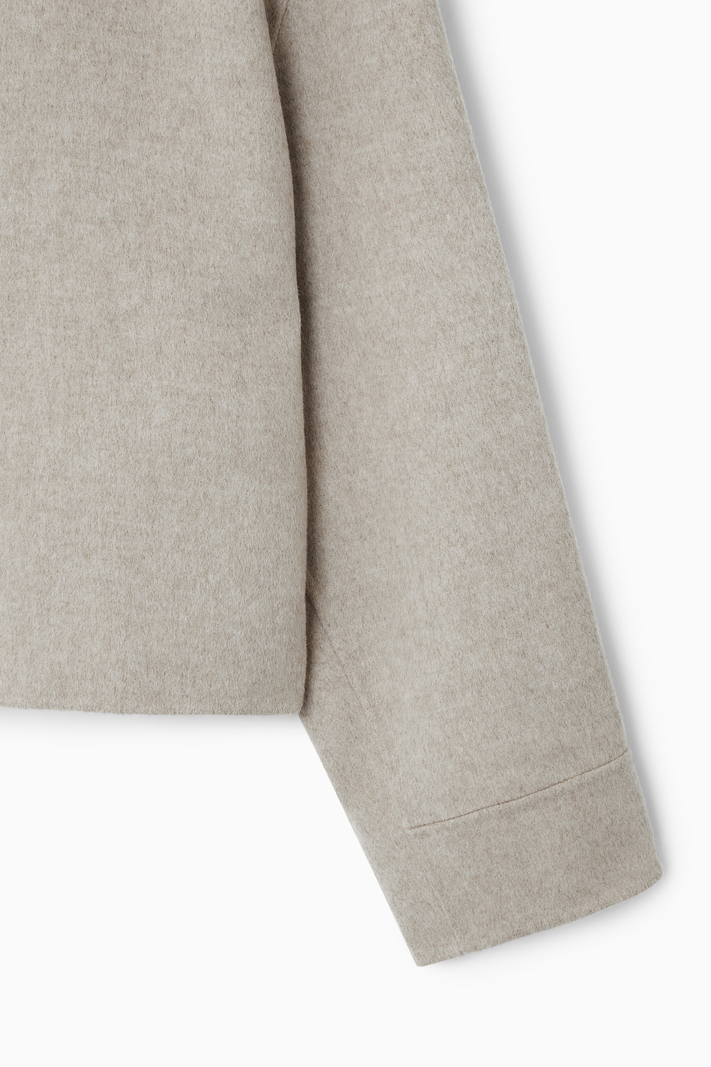 BOXY DOUBLE-FACED WOOL JACKET - CREAM