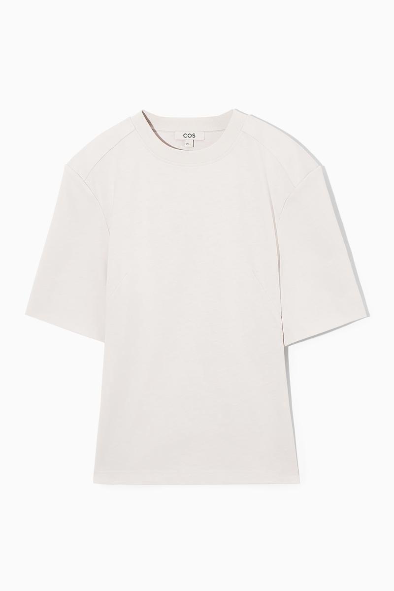 Power-Shoulder Waisted T-Shirt