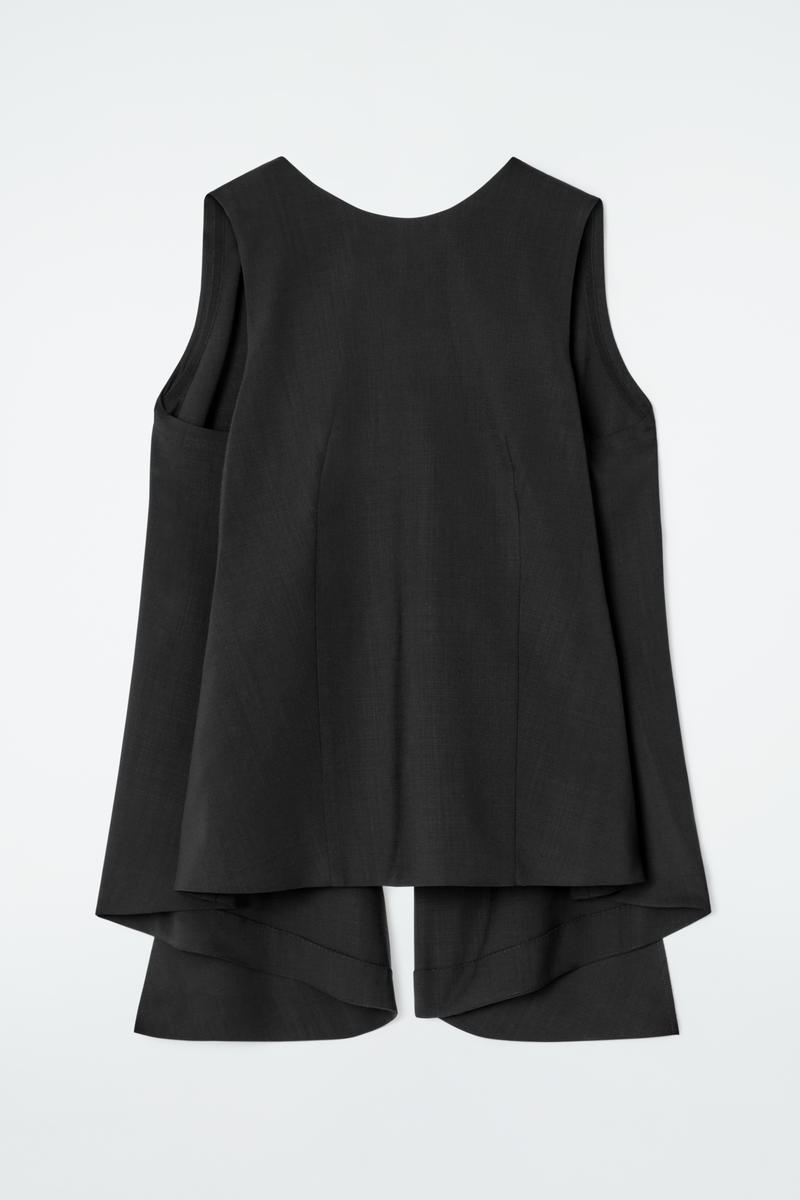 Deconstructed Open-Back Wool Top