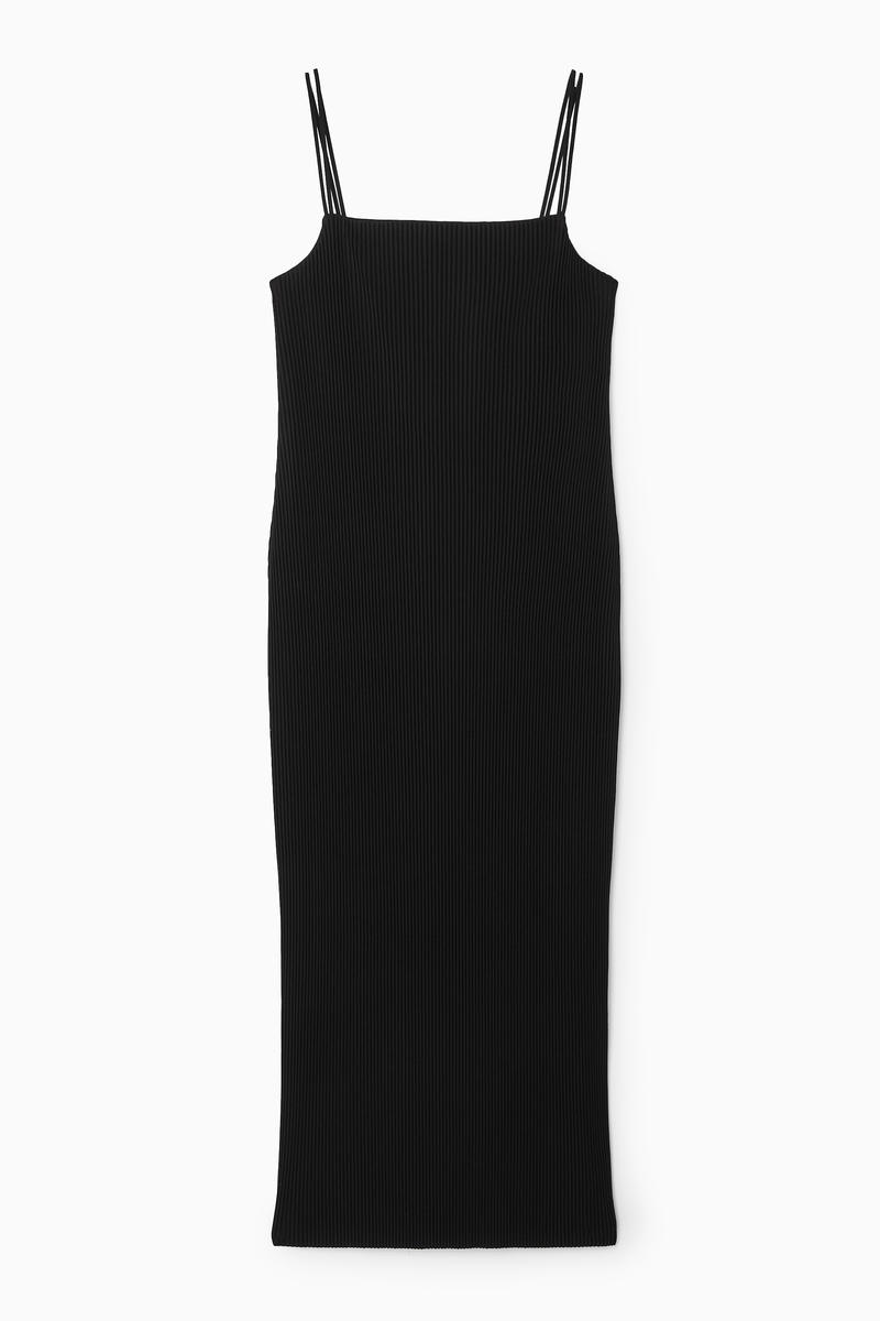 Plissé Midi Slip Dress