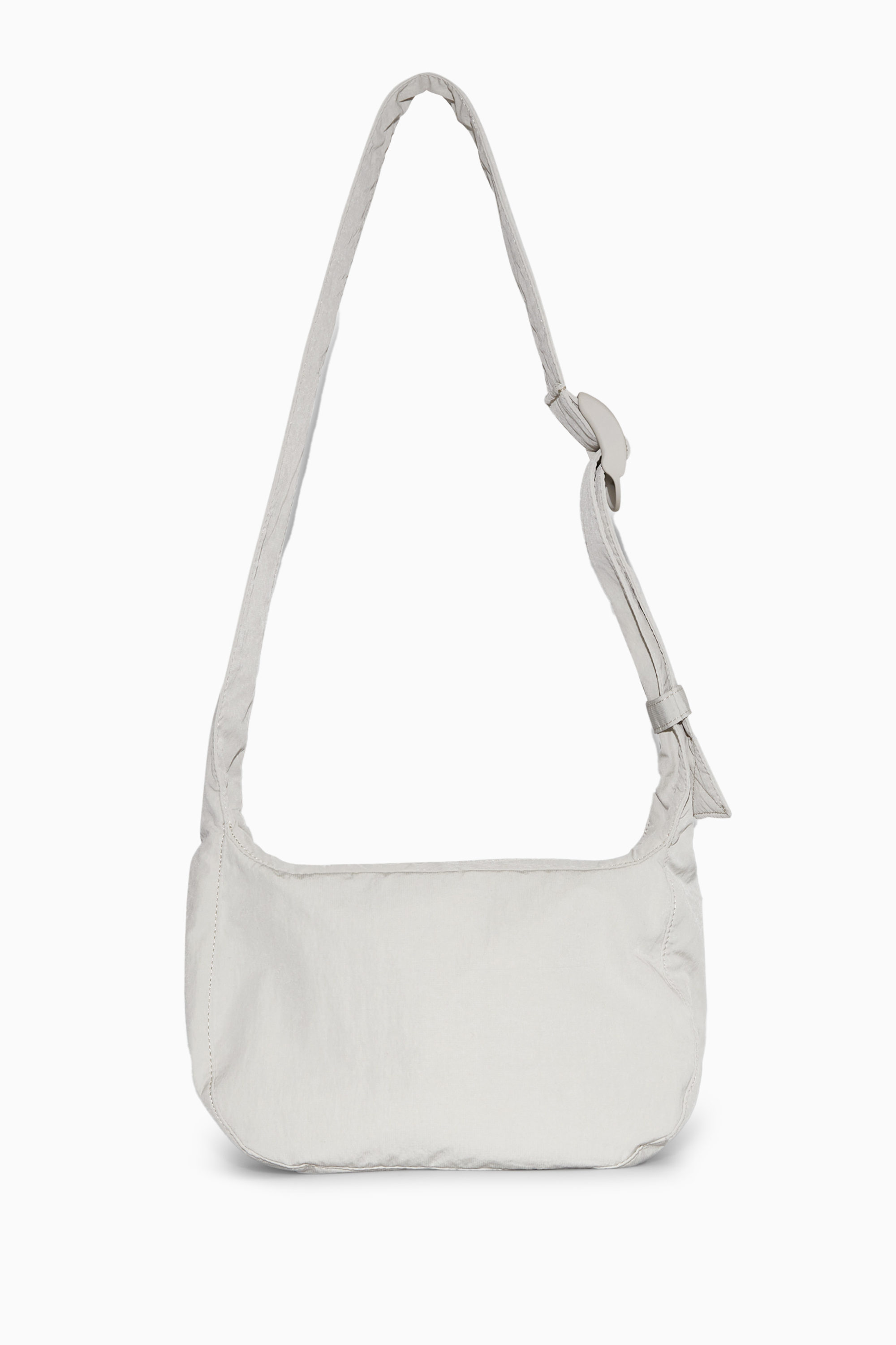 【COS】 Nylon Crossbody Saddle Bag Light Grey CROSSBODY SADDLE BAG - NYLON - LIGHT GRAY | COS