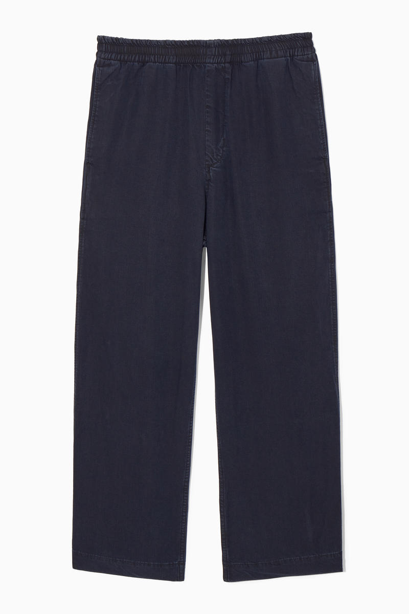 Straight-Leg Lightweight Denim Trousers in Blue