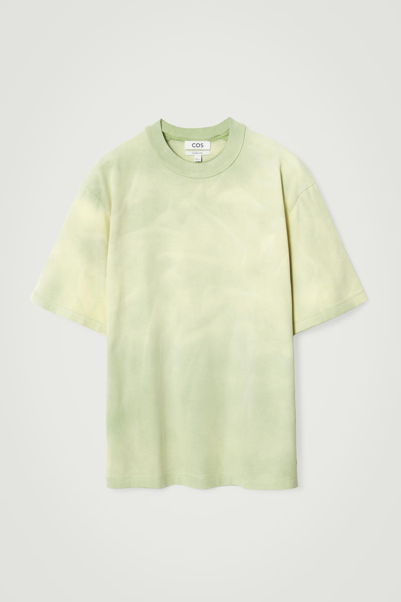 Oversized Acid-Wash Cotton T-Shirt in Green