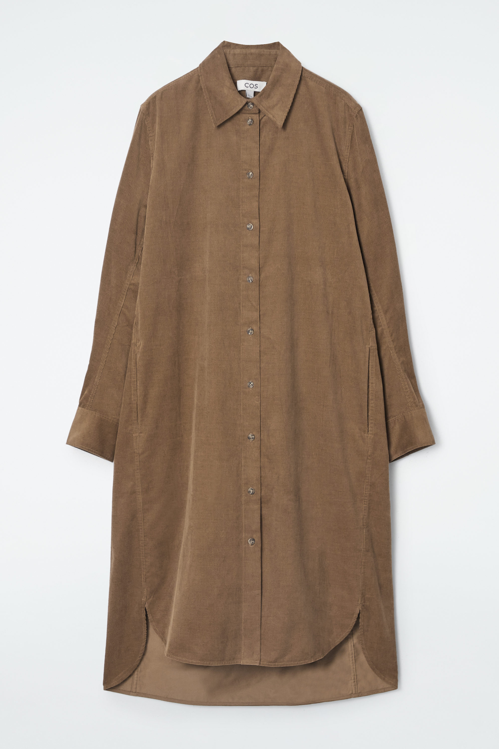 CORDUROY MIDI SHIRT DRESS - AUBURN | COS