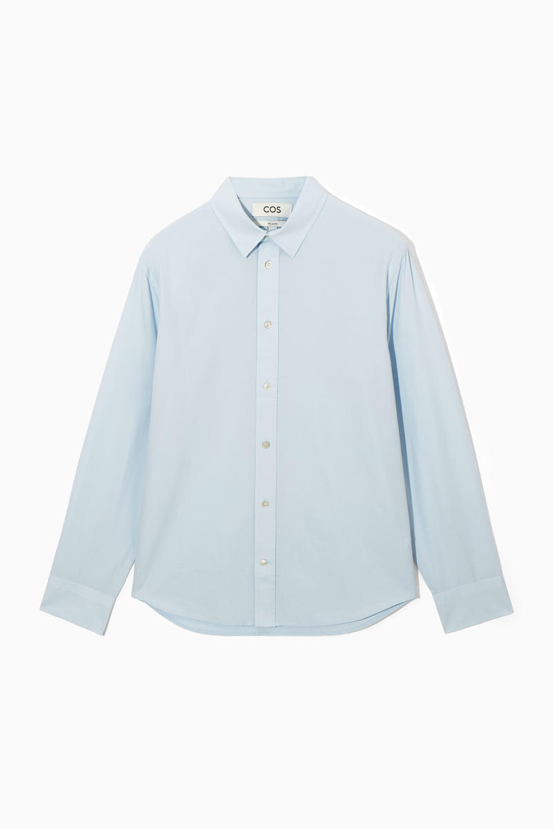 Relaxed Cotton Shirt in Blue