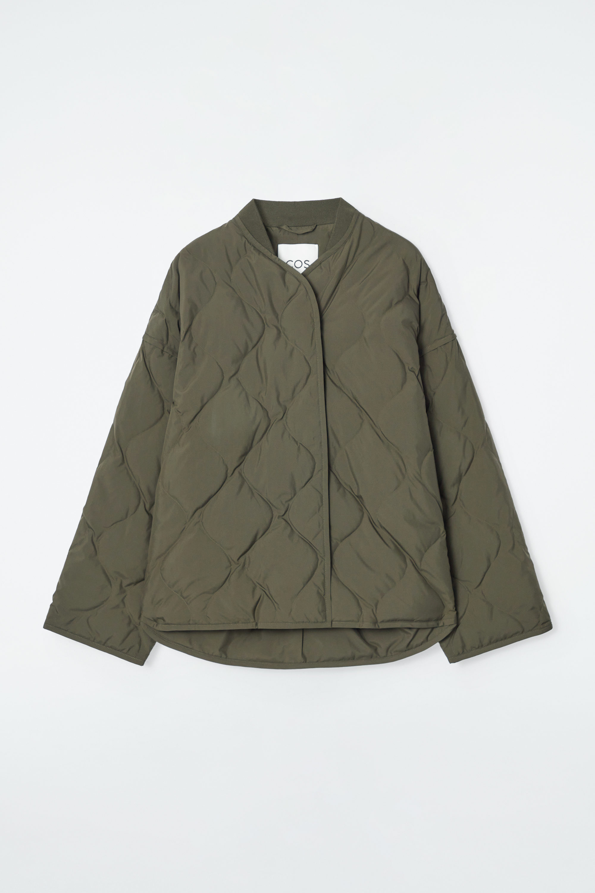 OVERSIZED QUILTED JACKET - DARK KHAKI | COS