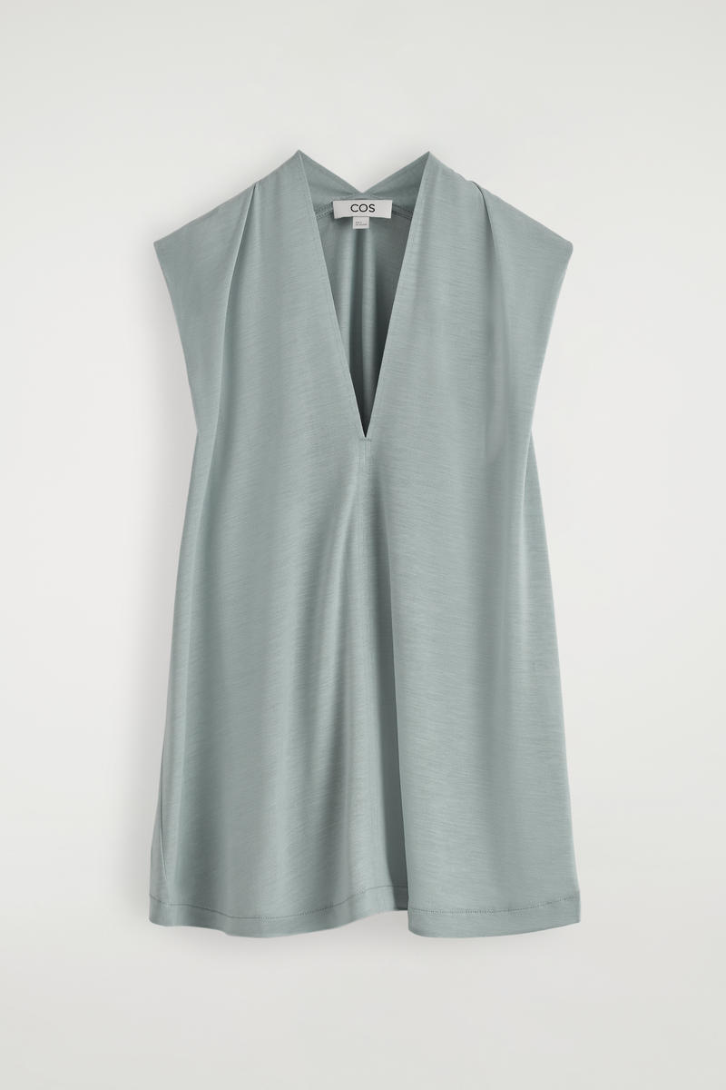 Draped V-Neck Top