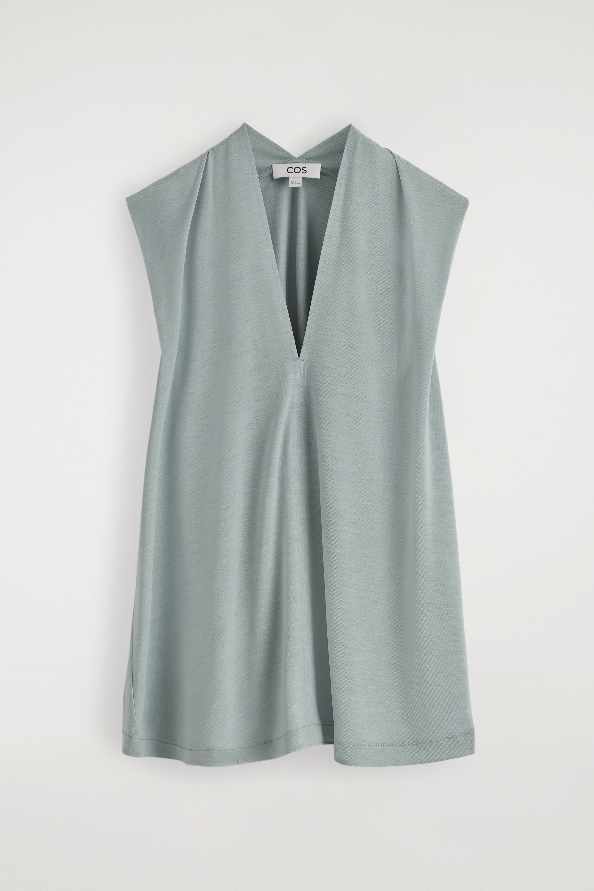 DRAPED V-NECK TOP - LIGHT BLUE | COS