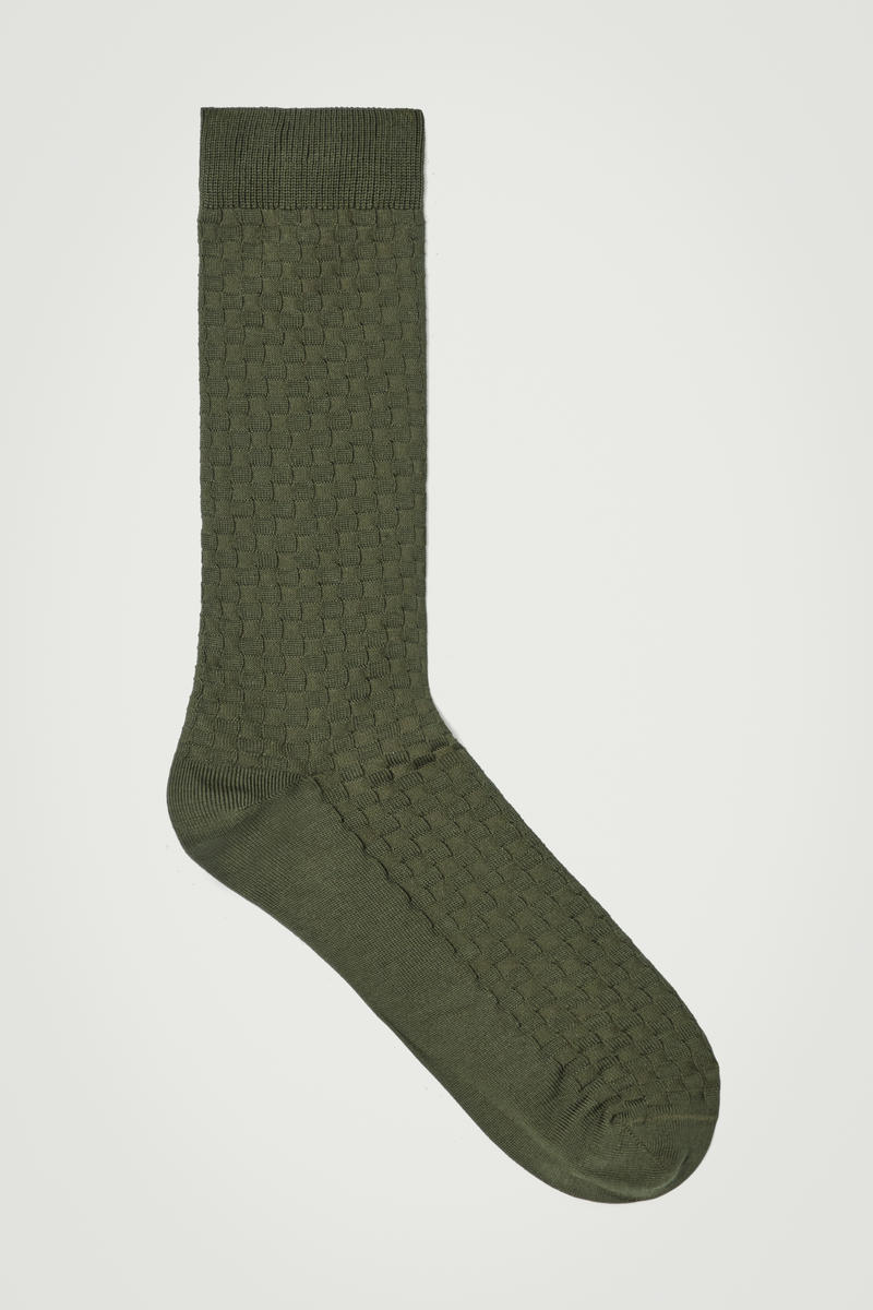 Woven-Check Tailoring Socks