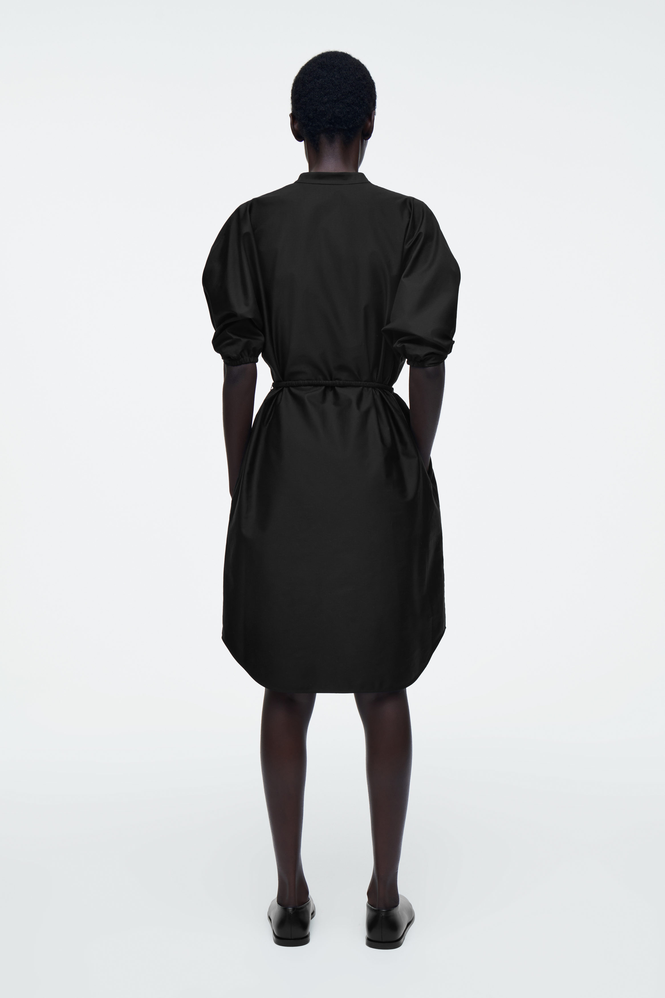 BELTED MIDI SHIRT DRESS - BLACK | COS