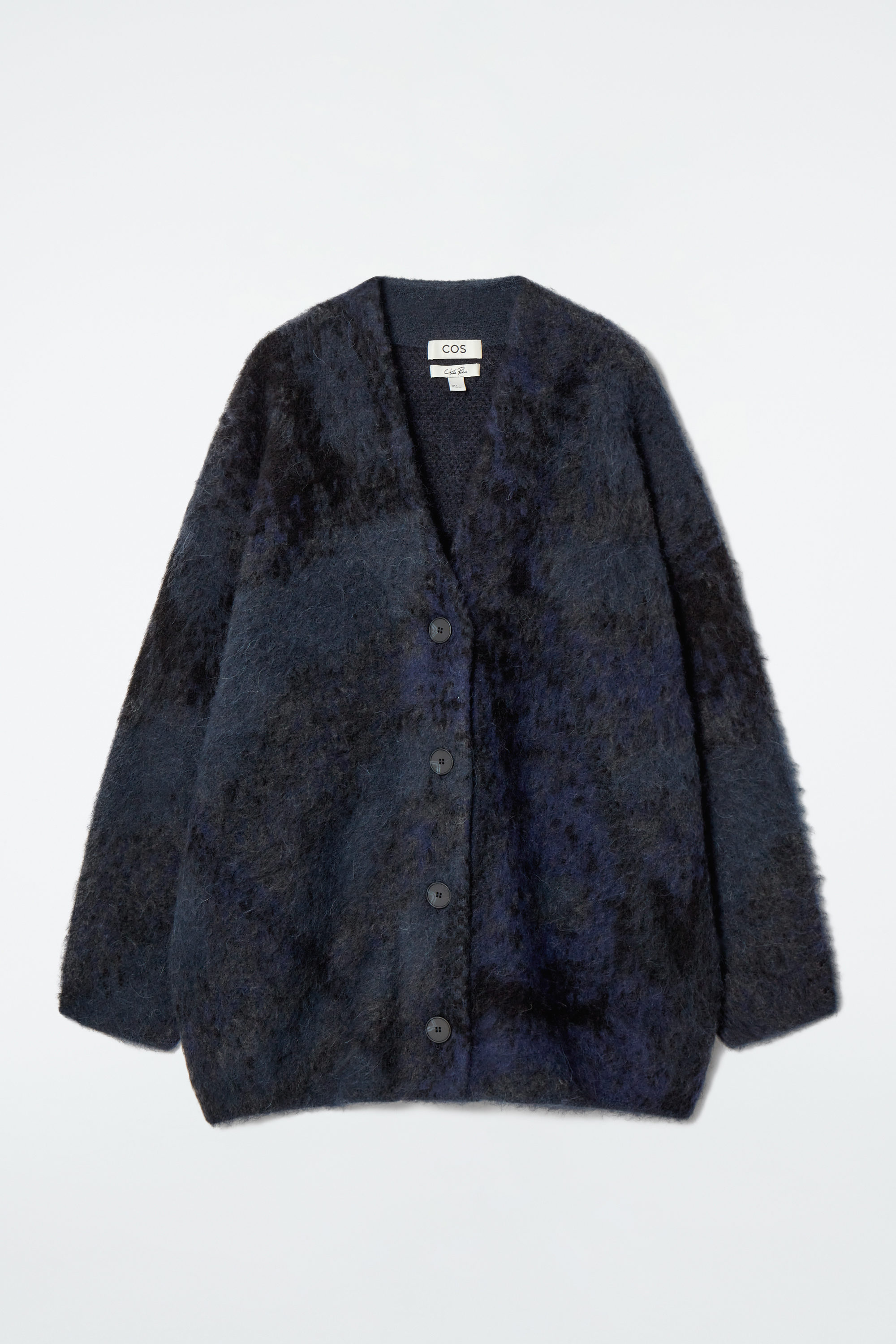 ALPACA-BLEND JACQUARD CARDIGAN - BLUE | COS