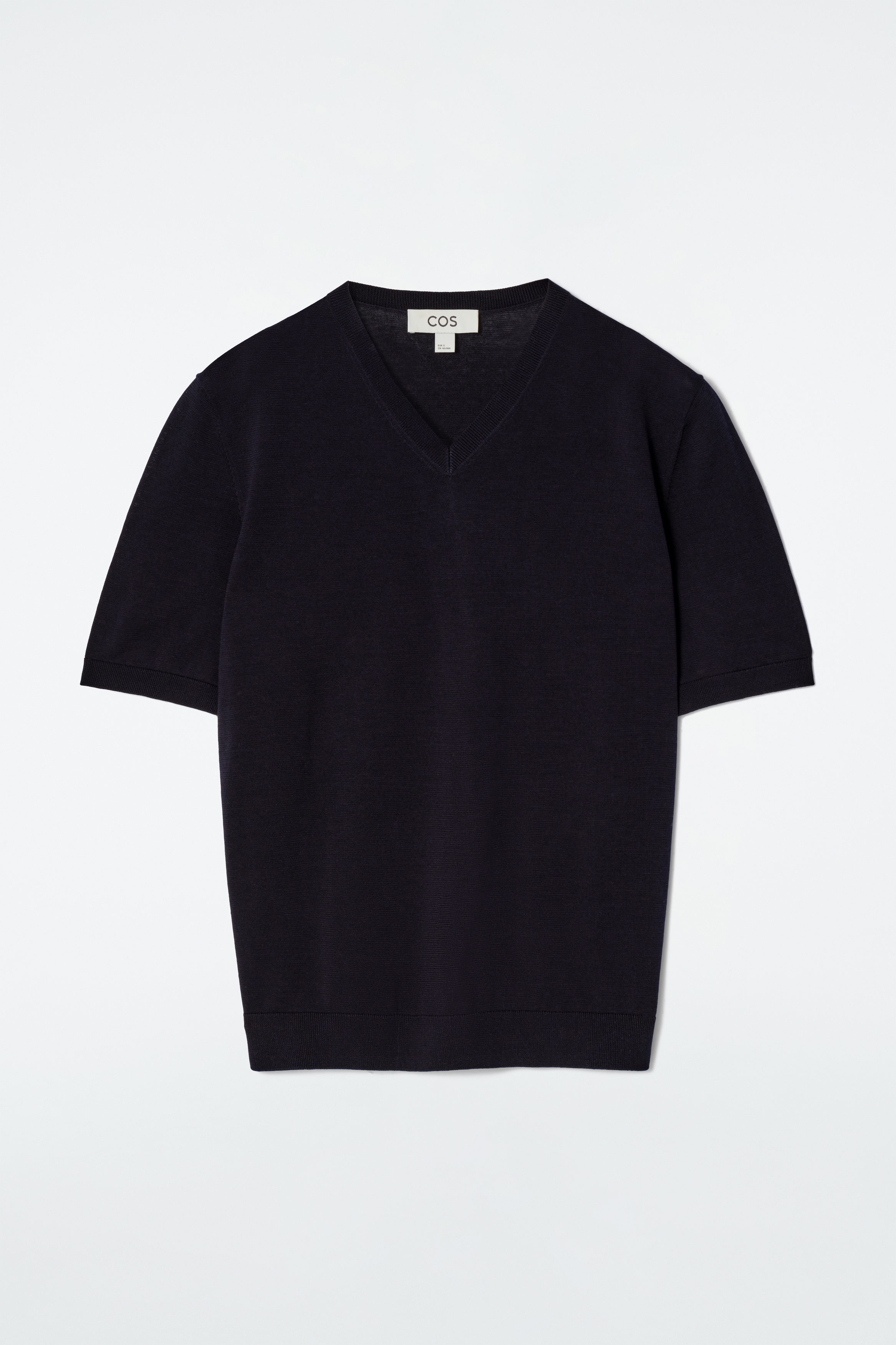 【INCHANT ME】Toys V-neck Knit T-shirt KNITTED COTTON V-NECK T-SHIRT - NAVY | COS