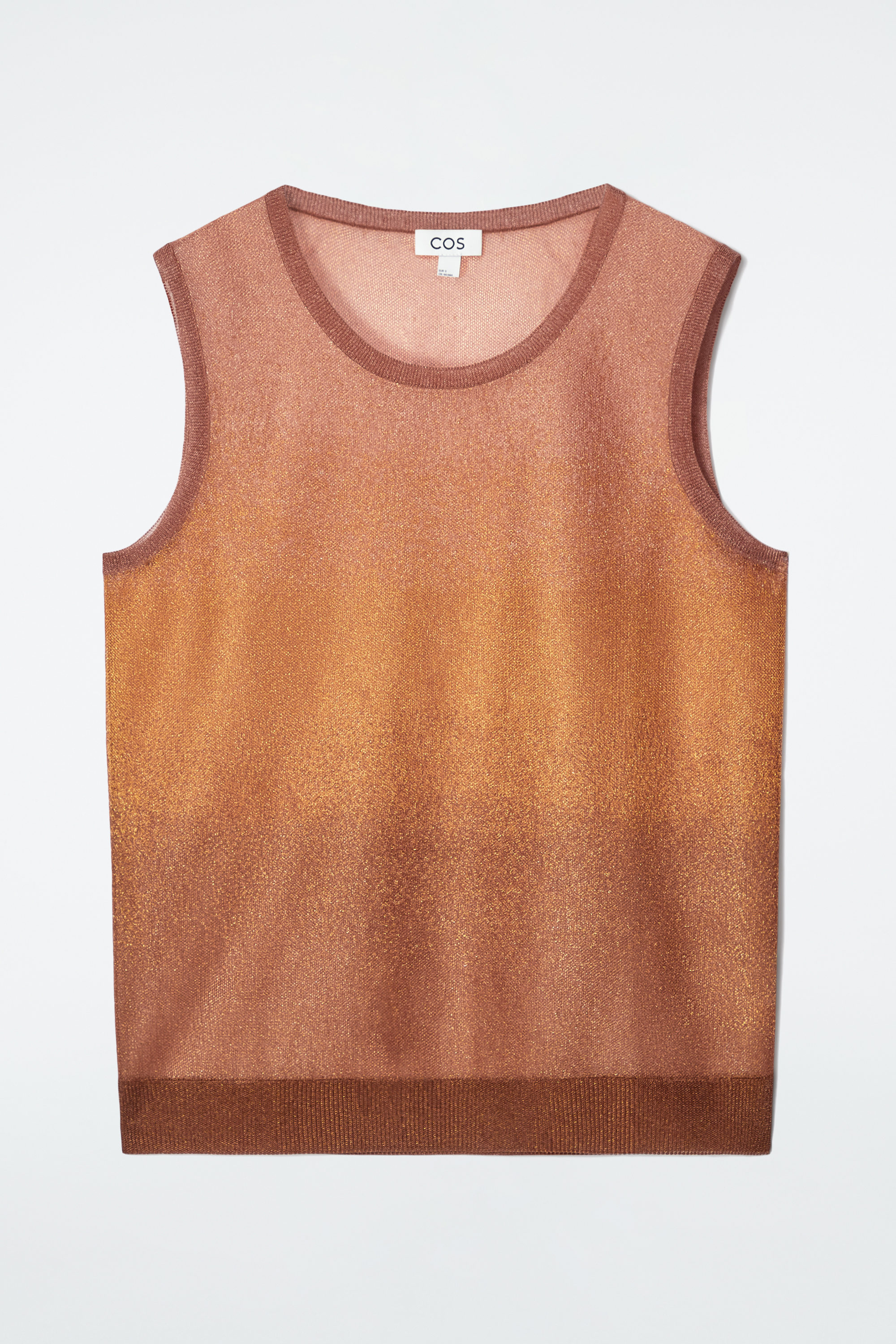 SHEER FINE-KNIT TANK TOP - BROWN | COS