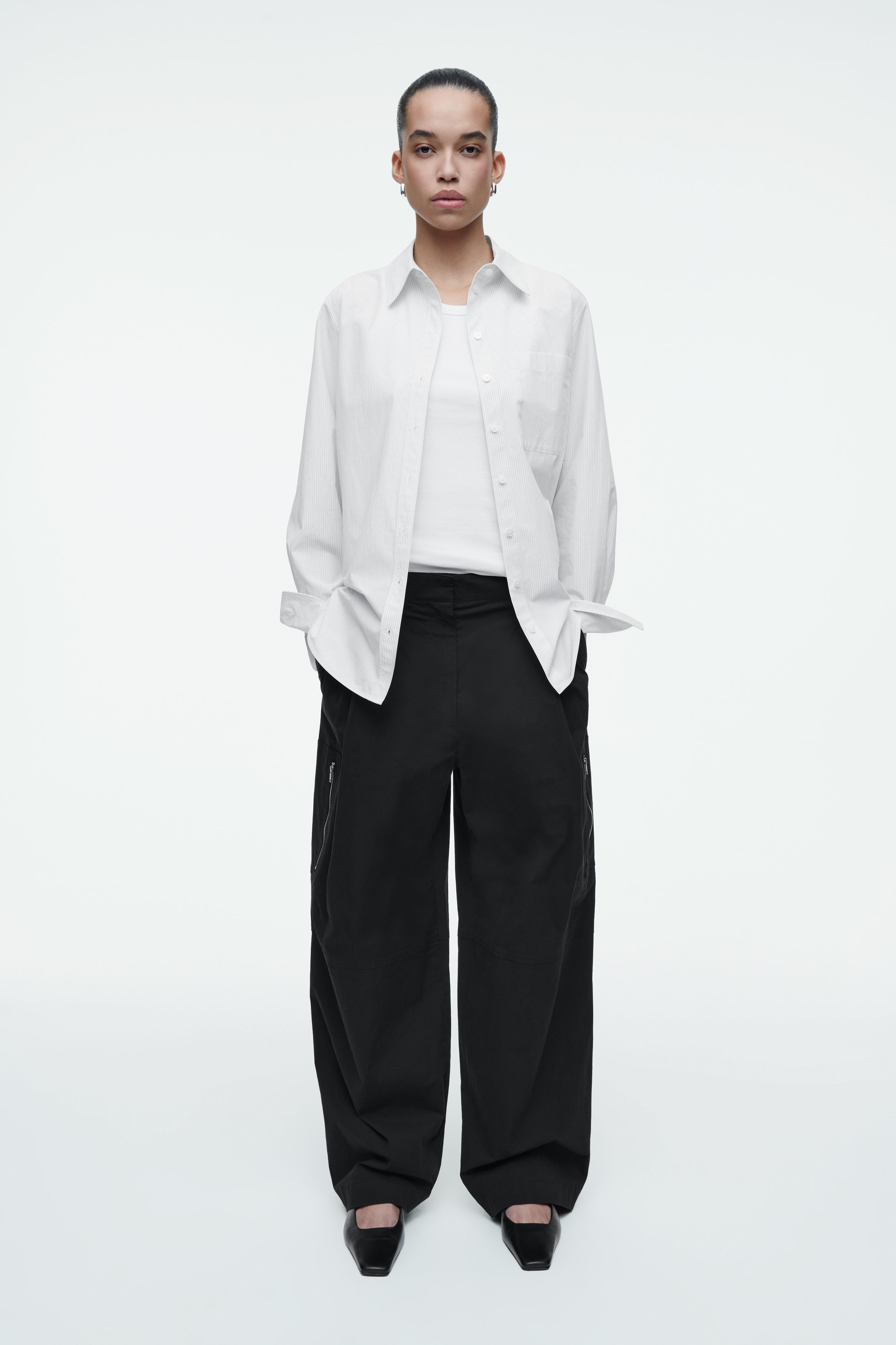 COS コス WIDE-LEG CARGO TROUSERS DECONSTRUCTED WIDE-LEG WOOL TROUSERS デコントラストワイド