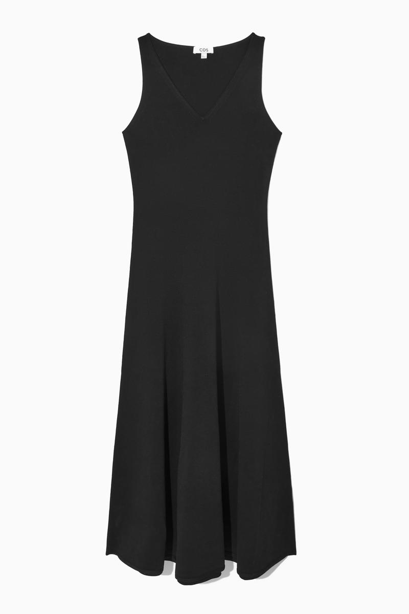 V-Neck Knitted Maxi Dress