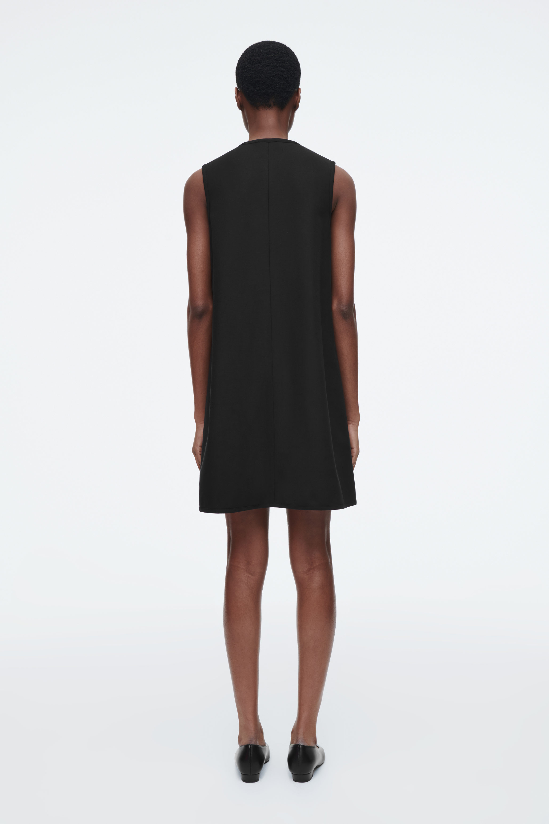 SCUBA-JERSEY ZIP-UP MINI DRESS - BLACK | COS