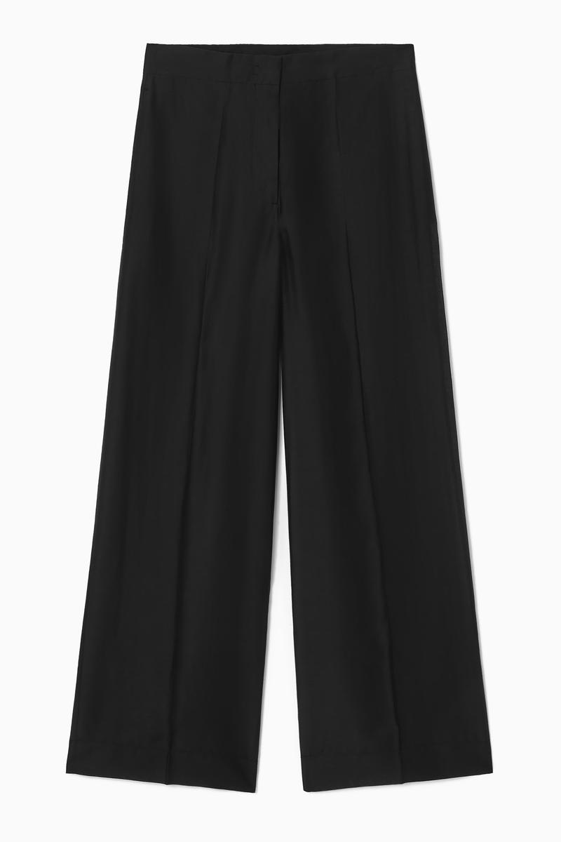 Sheer Straight-Leg Trousers