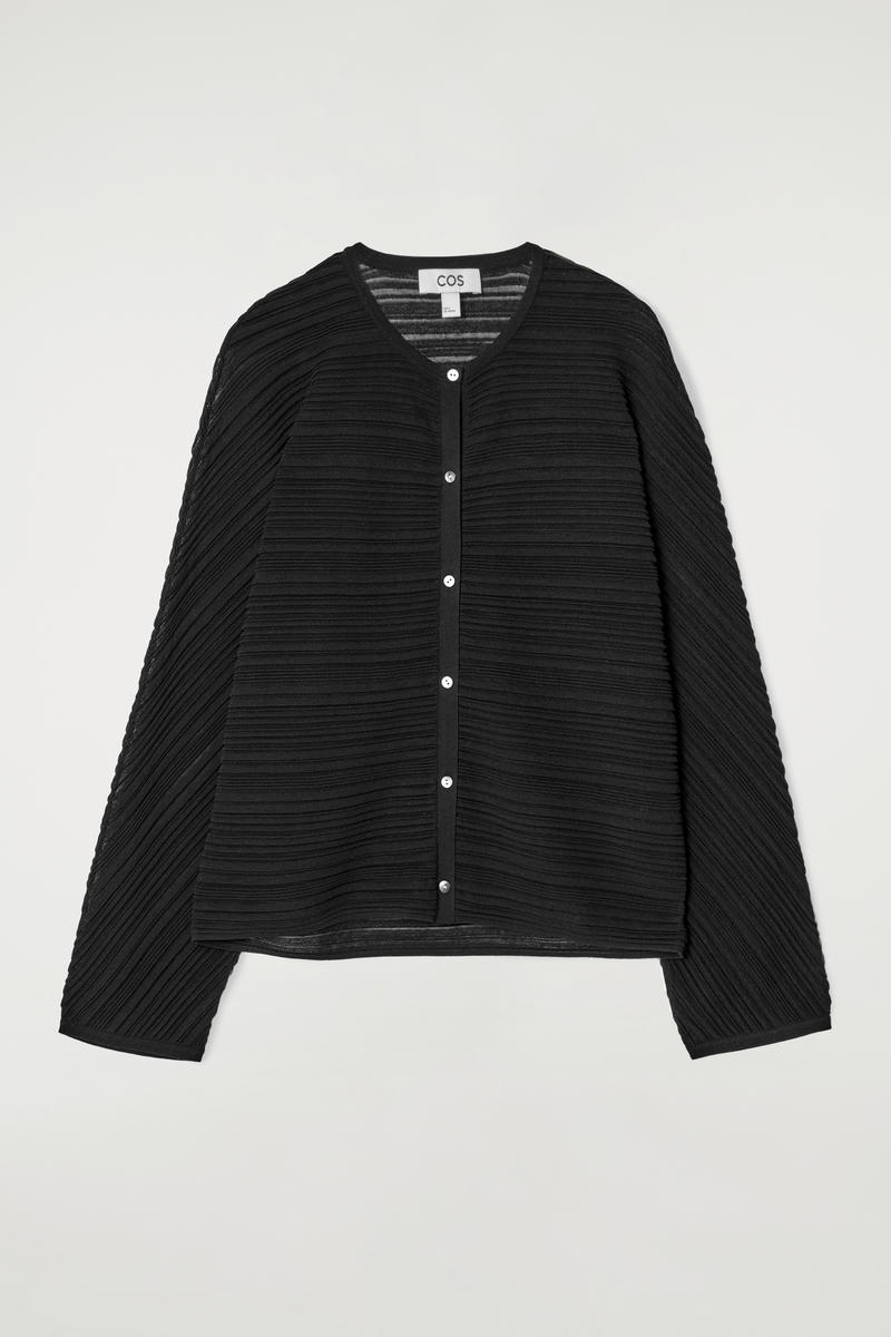 Pleated Knitted Cardigan