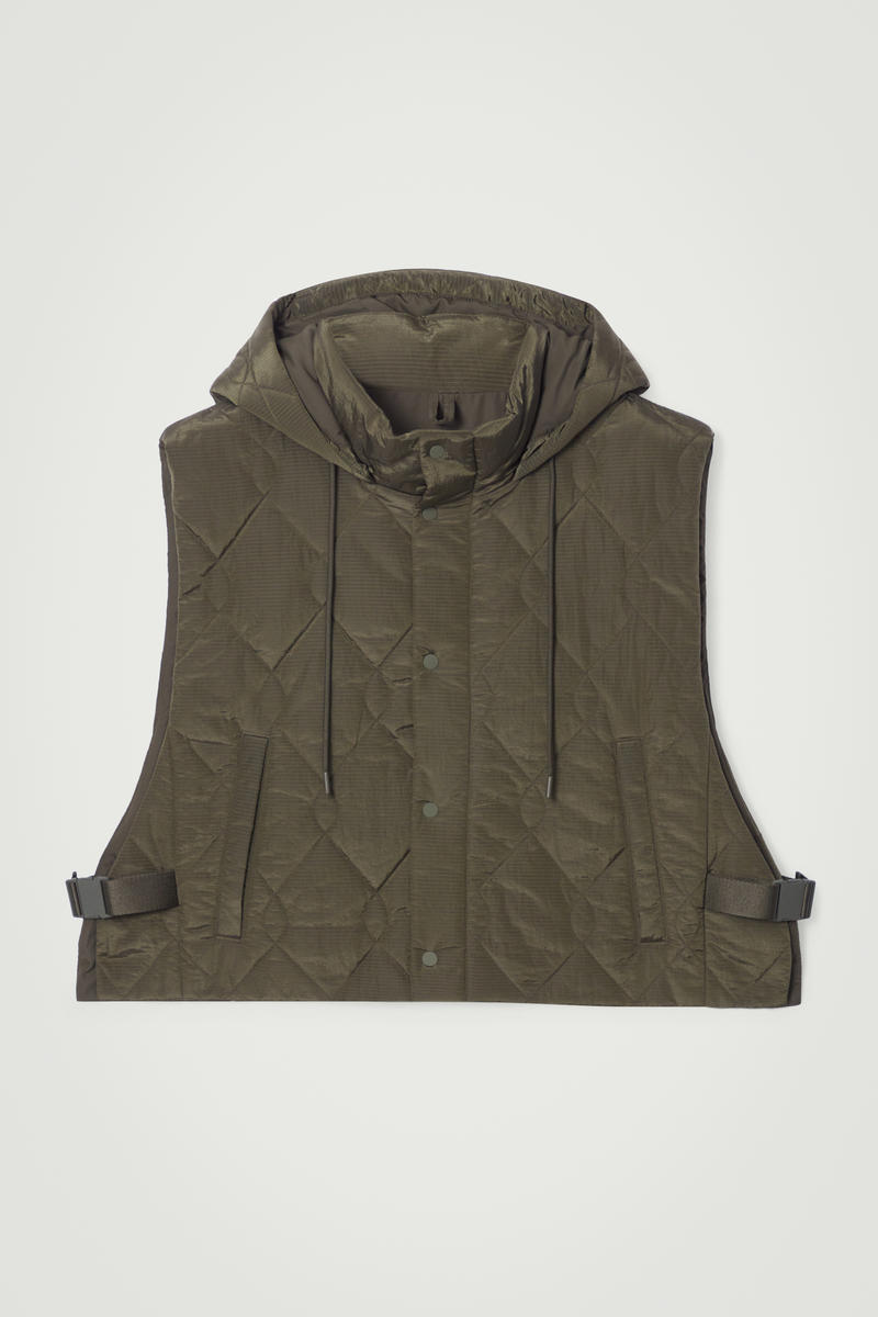 Quilted Hooded Hybrid Gilet