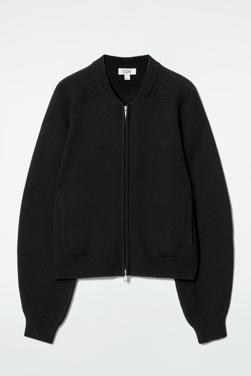 Pointelle-Knit Wool Jacket