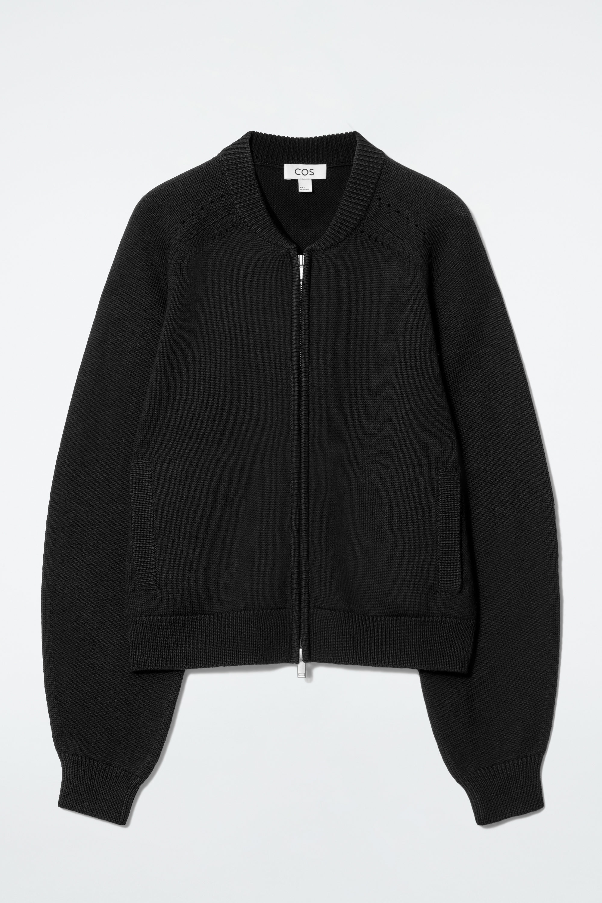 POINTELLE-KNIT WOOL JACKET - BLACK | COS