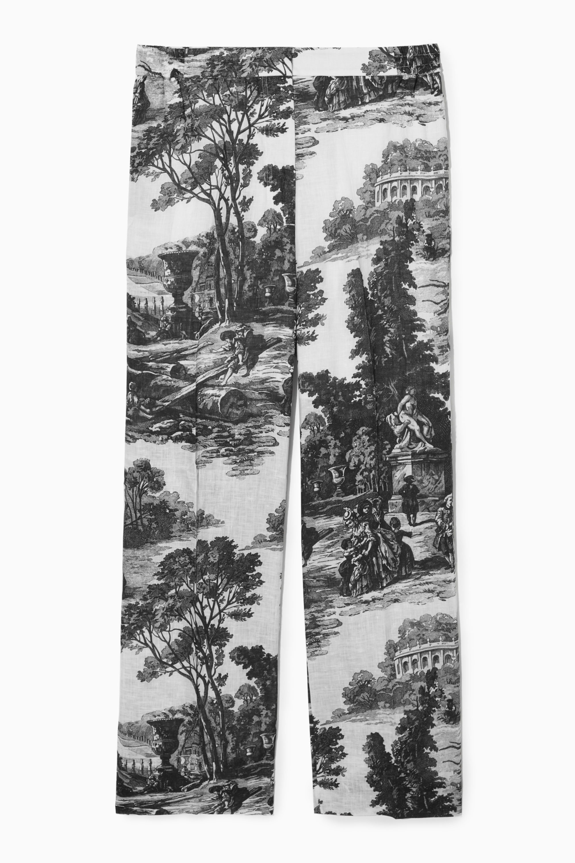 FRENCH TOILE LINEN TROUSERS - BLACK / WHITE | COS DE