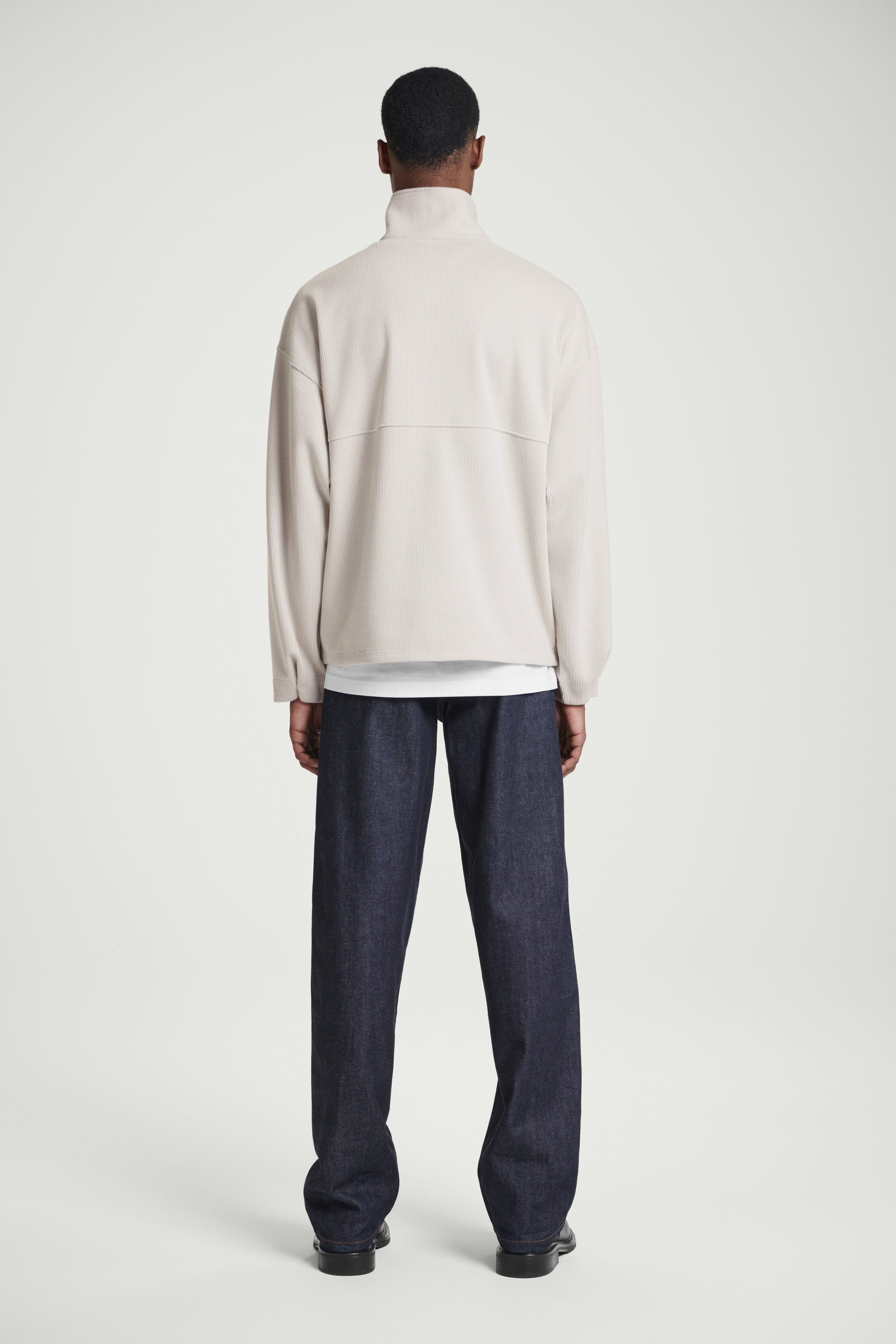 CORDUROY-JERSEY HALF-ZIP SWEATSHIRT - LIGHT MOLE CORDUROY-JERSEY HALF-ZIP SWEATSHIRT - LIGHT MOLE
