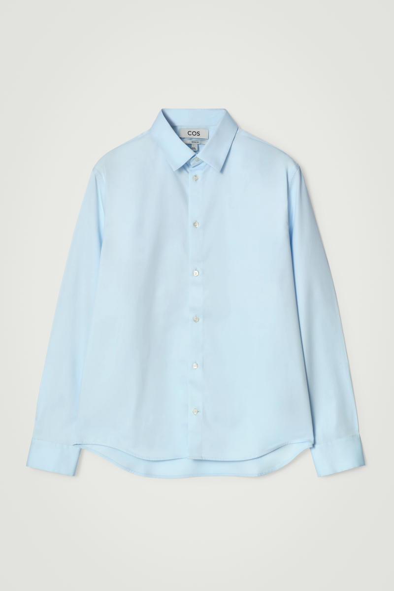 Tailored Cotton Shirt in Blue