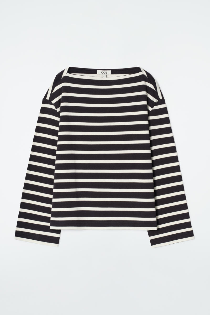 Striped Boat-Neck Top
