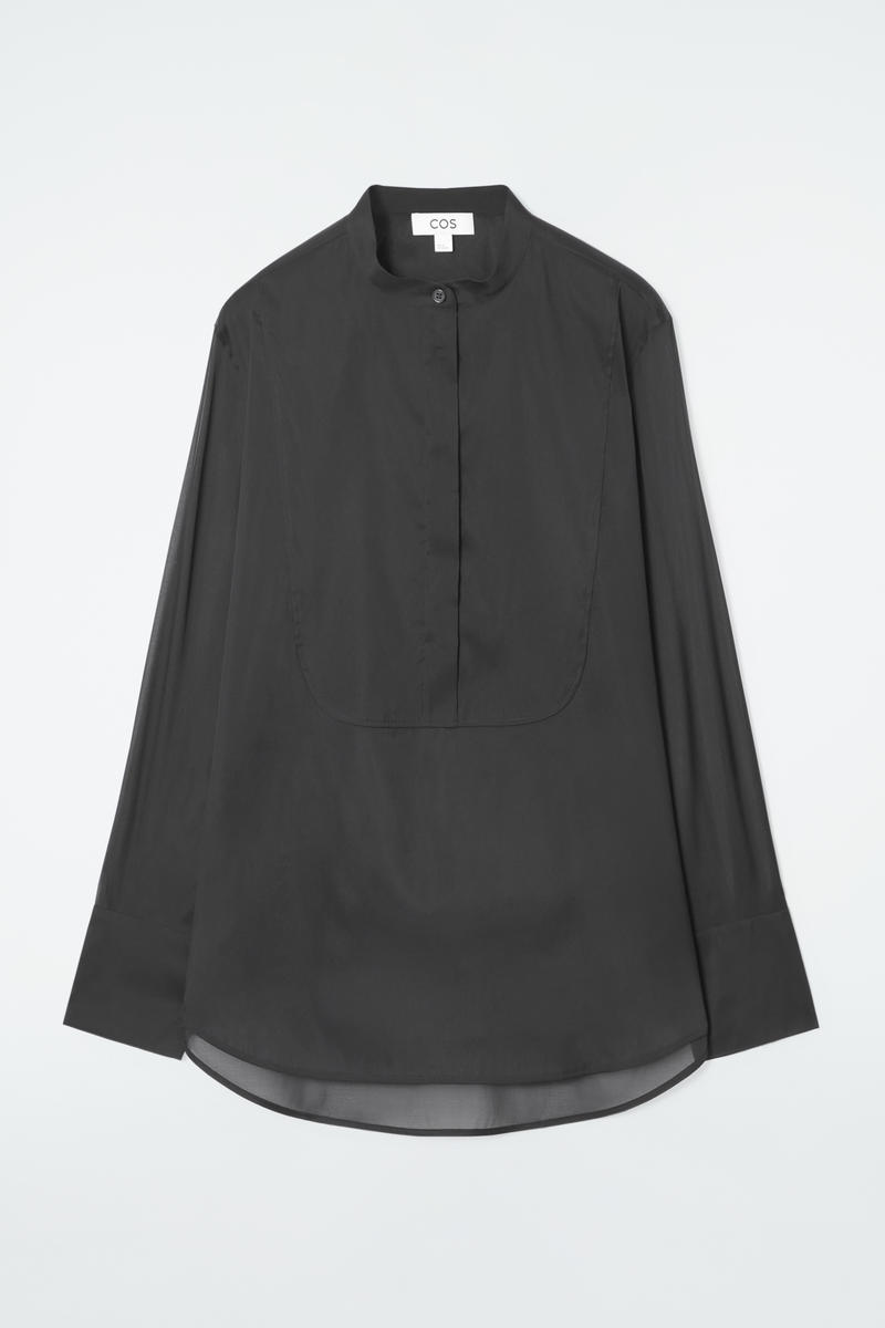 Relaxed Sheer Silk Tuxedo Shirt