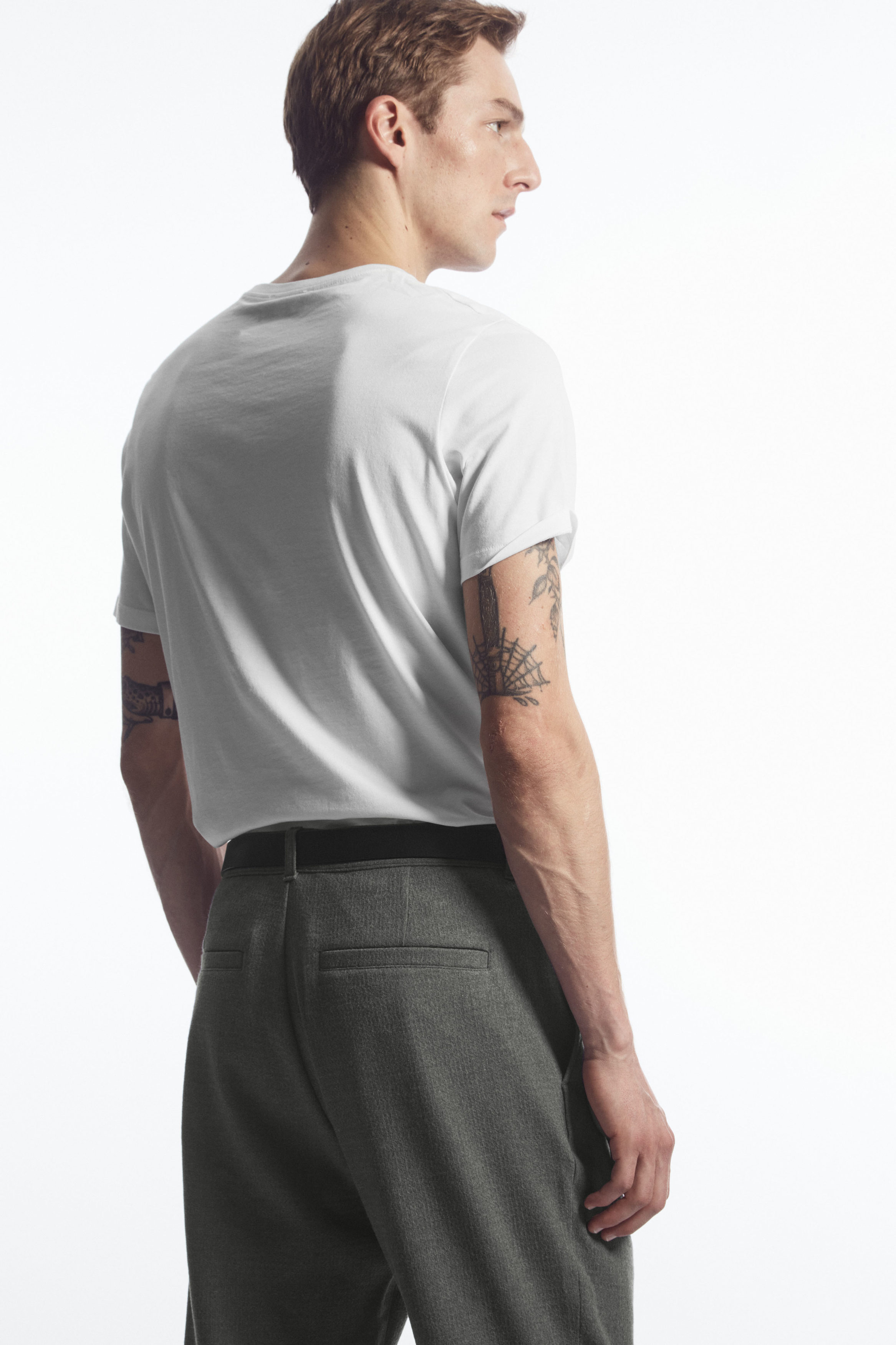 TAPERED WOOL CHINOS