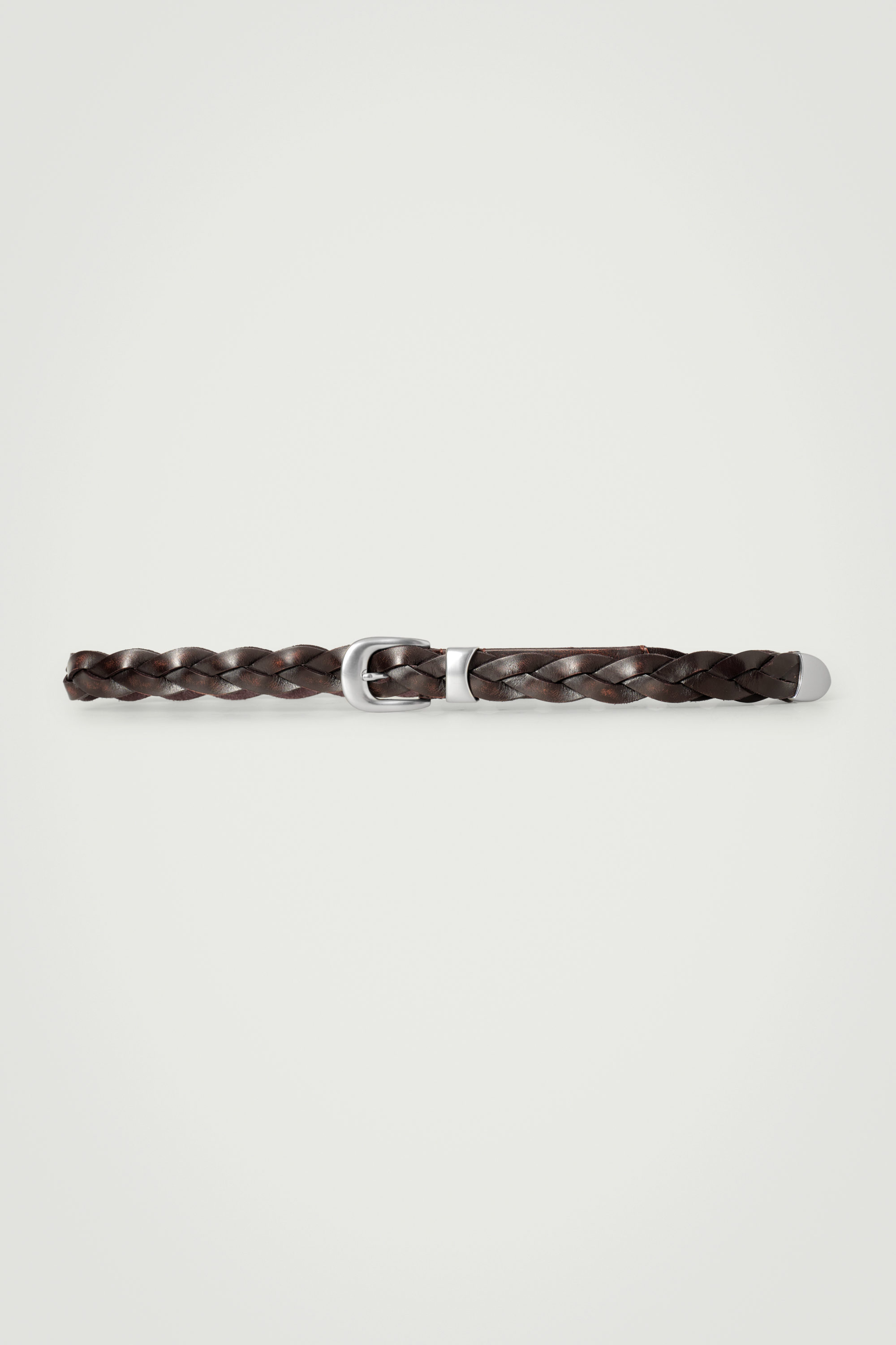 BRAIDED LEATHER BELT - BLACK | COS