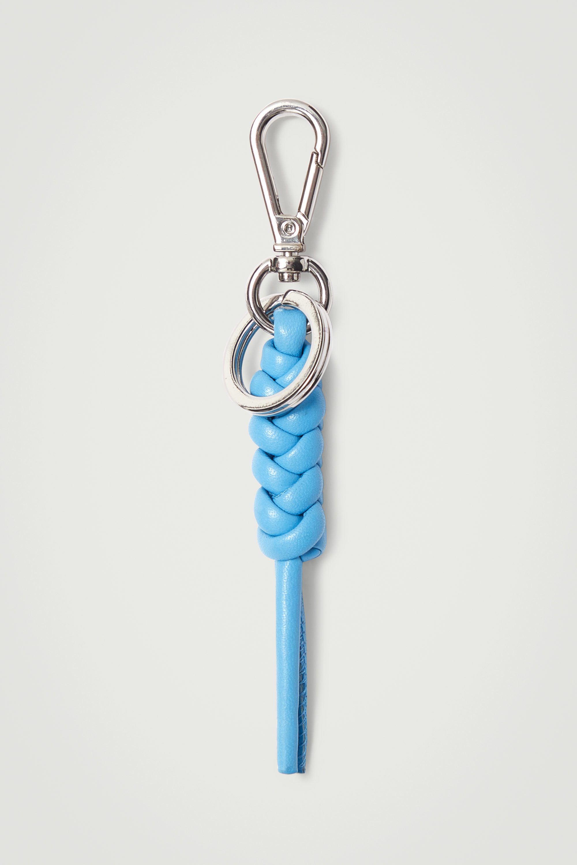 KNOTTED LEATHER KEYRING - BLUE KNOTTED LEATHER KEYRING - BLUE