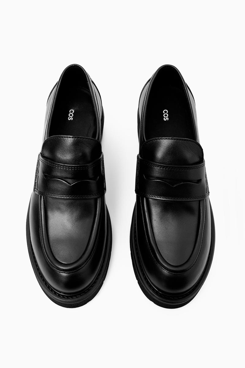 Chunky Leather Penny Loafers