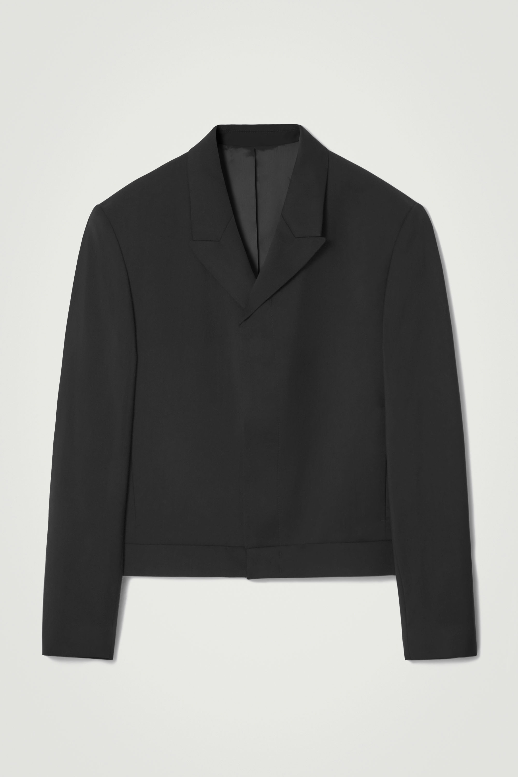 高感度ショップで2023年売れたブランド WOOL CROPPED SLIM BLAZER BLACK - ジャケット・アウター