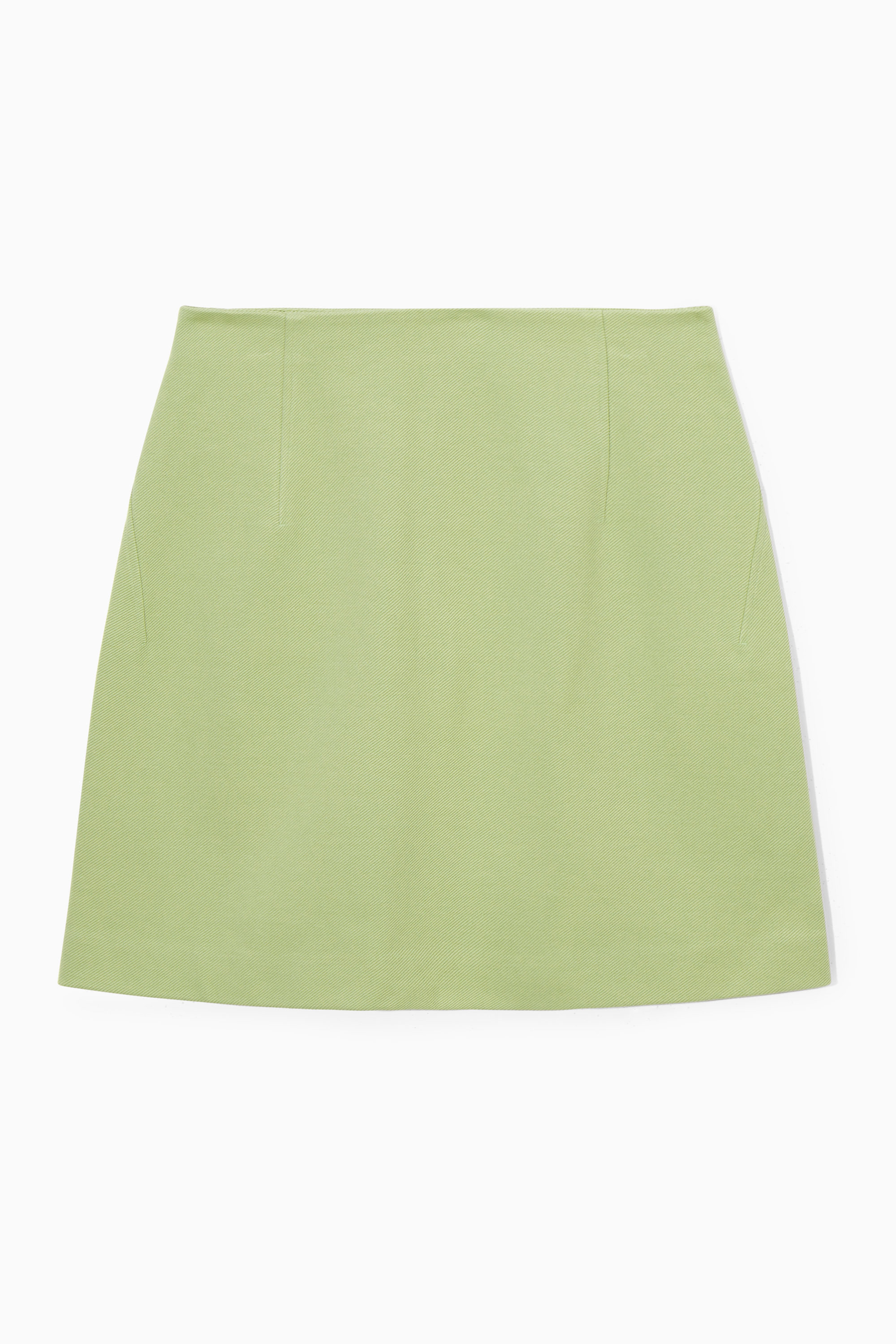 Pleated printed silk-twill mini skirt