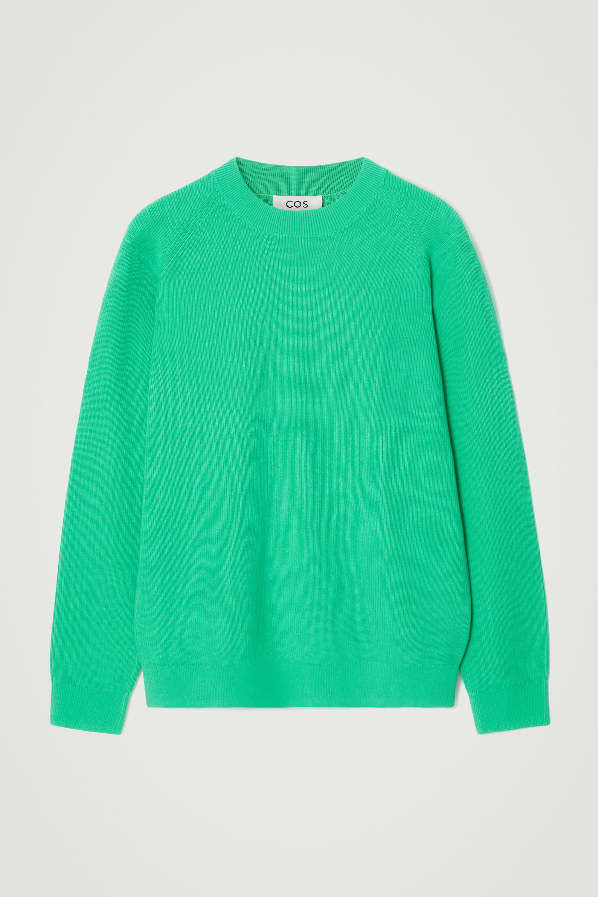 REGULAR RIBBED-KNIT COTTON JUMPER - BRIGHT GREEN | COS