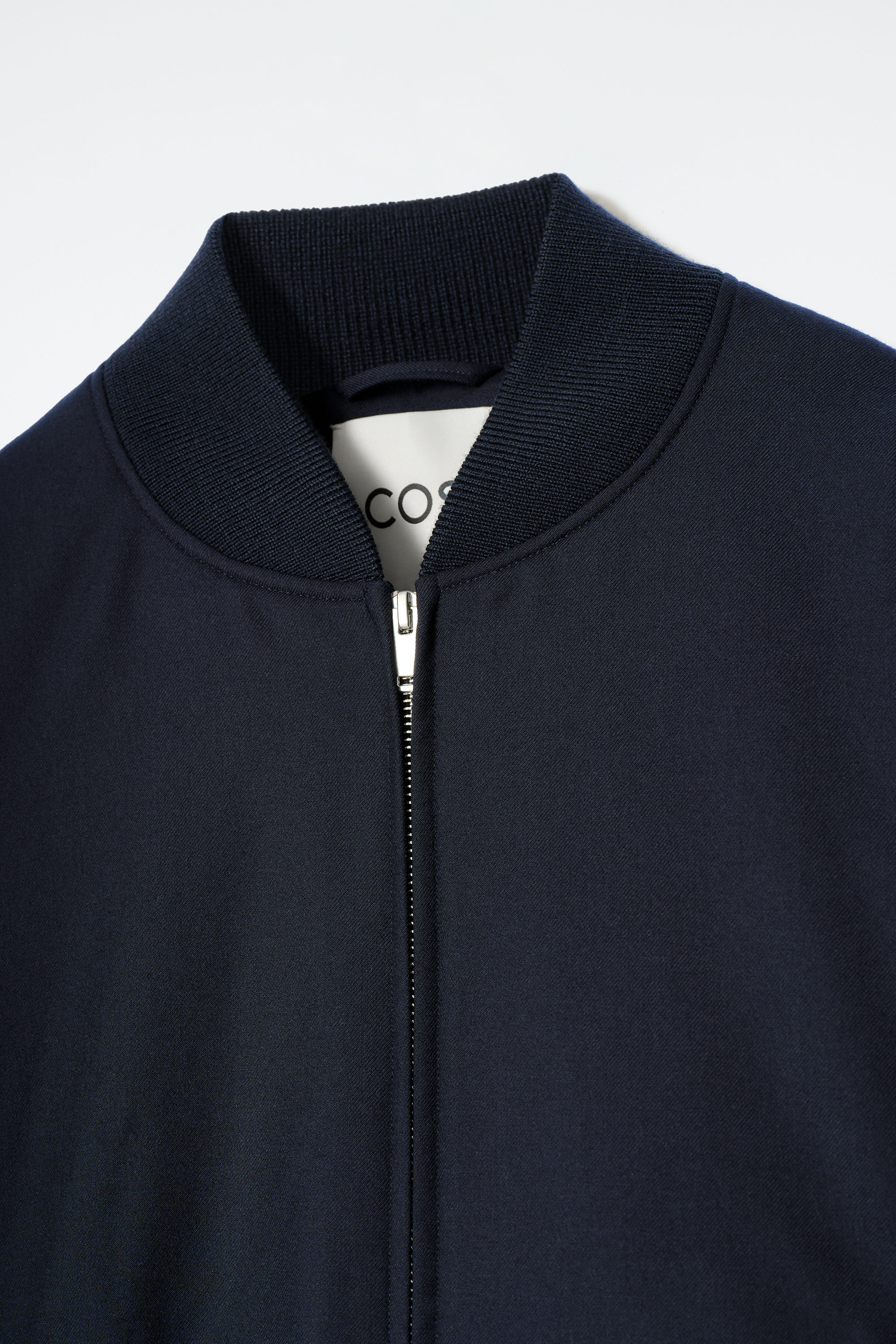 OVERSIZED WOOL BOMBER JACKET - NAVY OVERSIZED WOOL BOMBER JACKET - NAVY