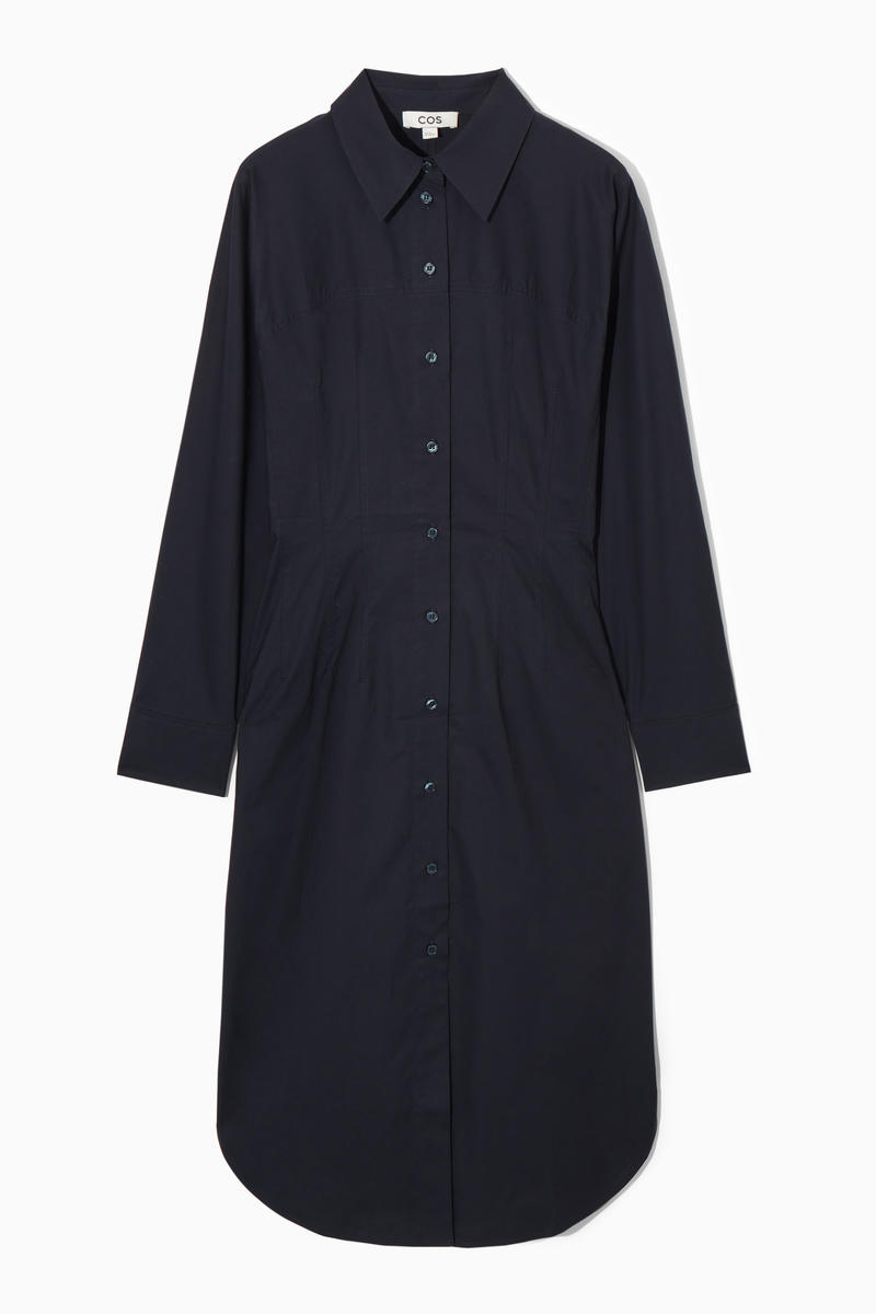 Waisted Midi Shirt Dress