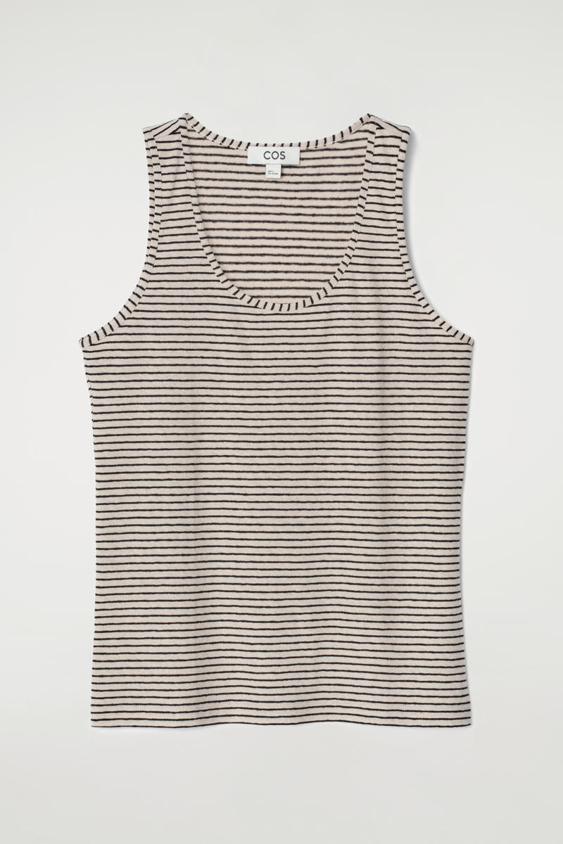 Cotton-Linen Tank Top in Beige