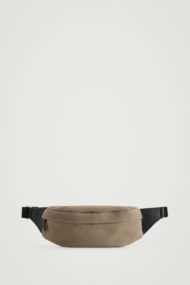 Cos Leather-detail Crossbody Bag - Canvas