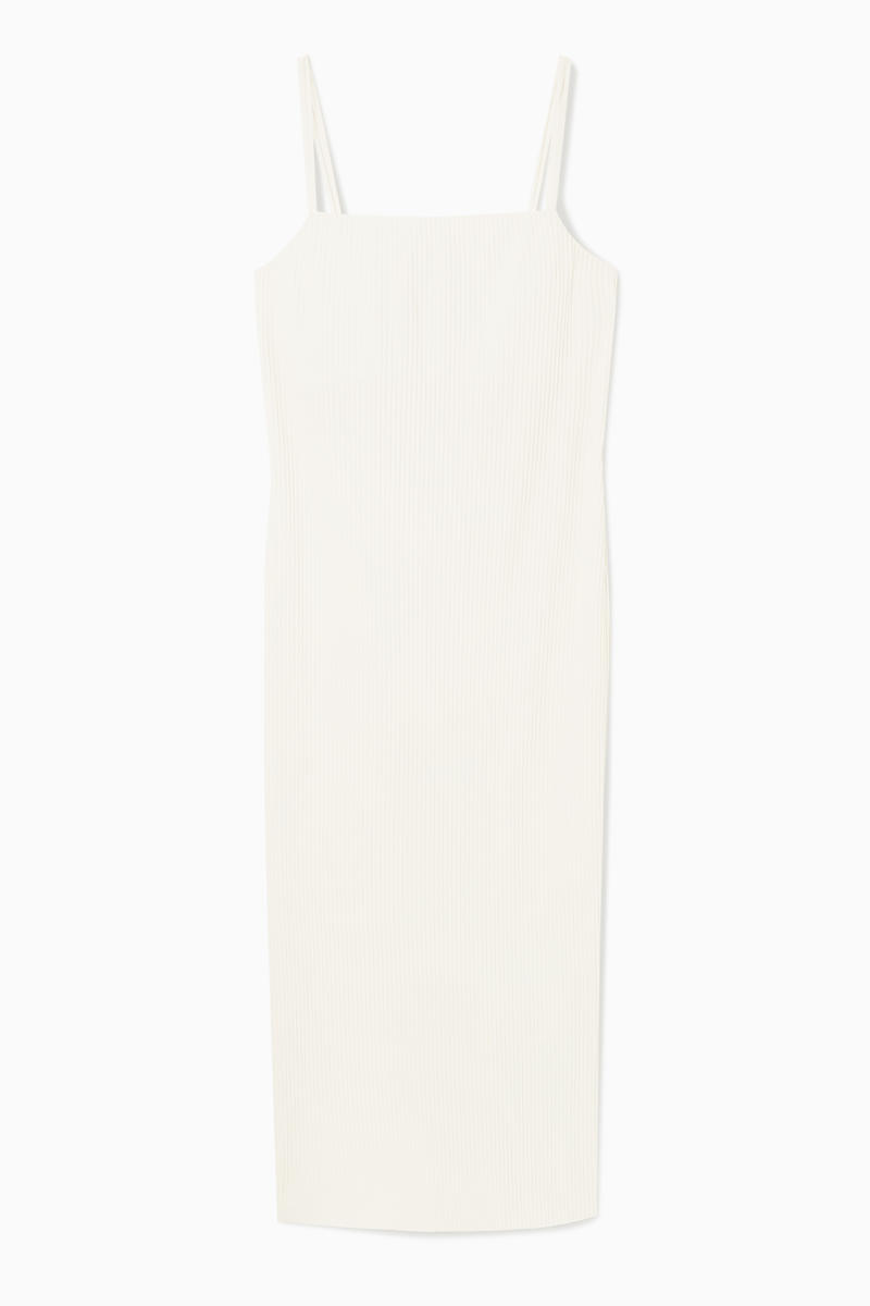 Plissé Midi Slip Dress