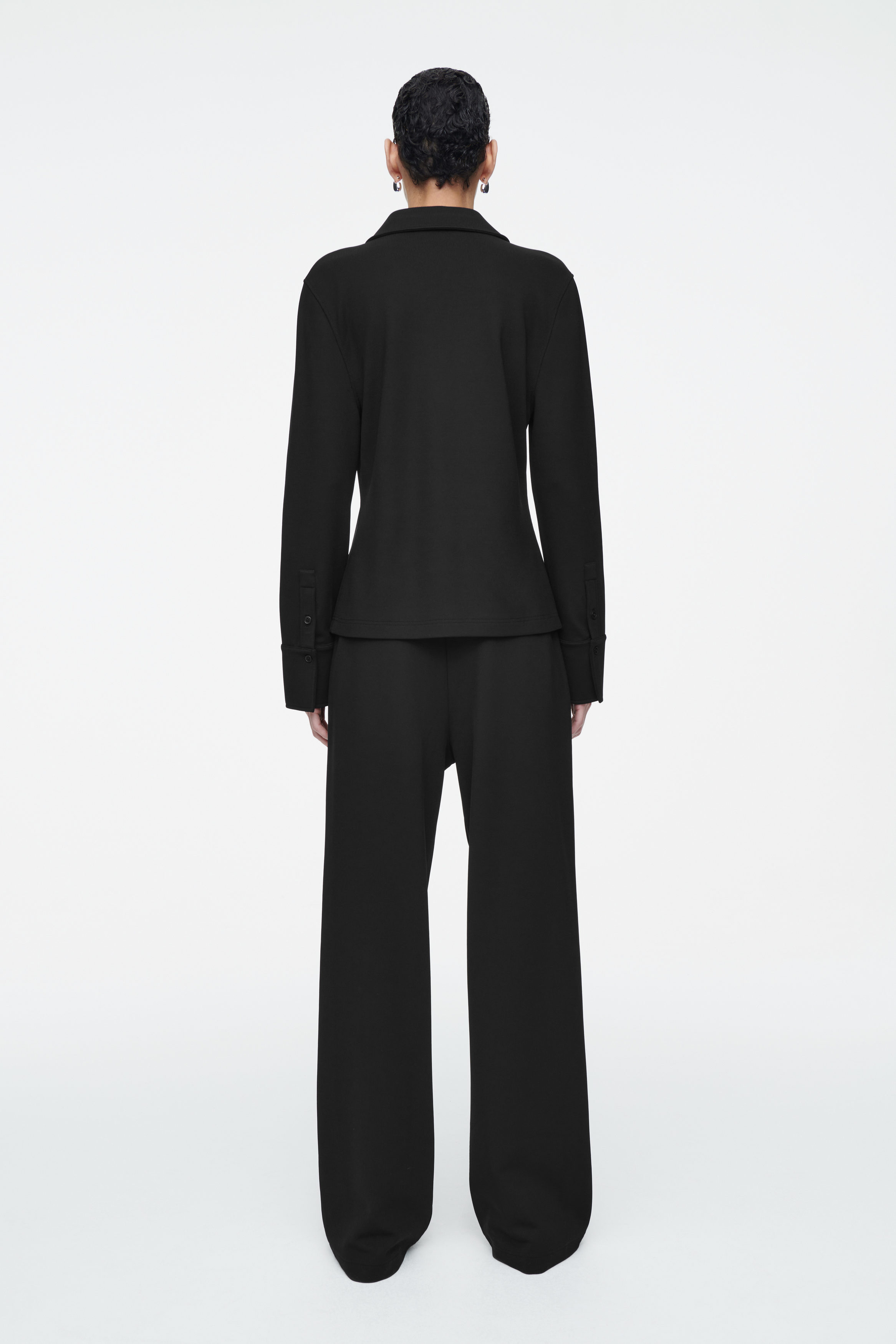 PINTUCKED STRAIGHT-LEG TROUSERS - BLACK | COS